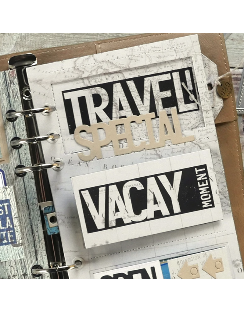 Elizabeth Crafts Block Words Stamp: Travel