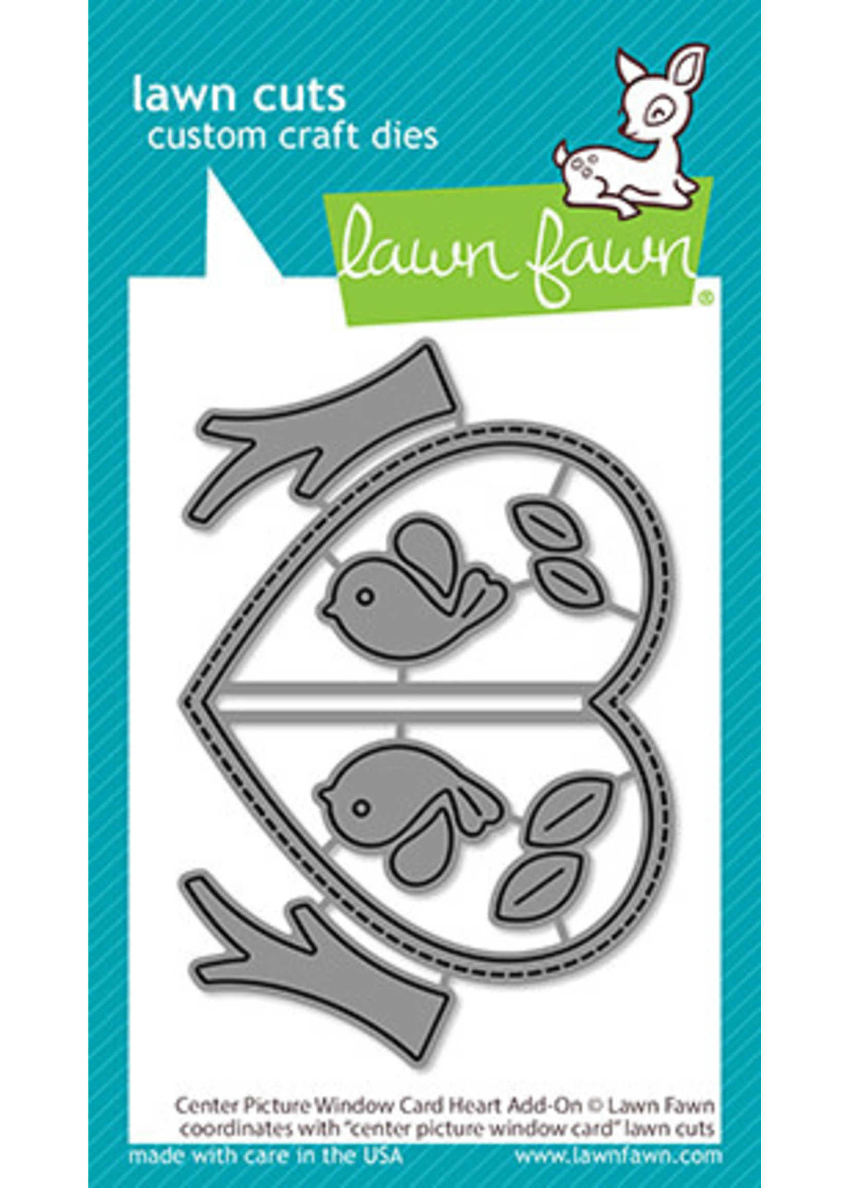 Lawn Fawn center picture window card heart add-on die