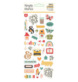 Simple Stories Hello Today :  Puffy Stickers