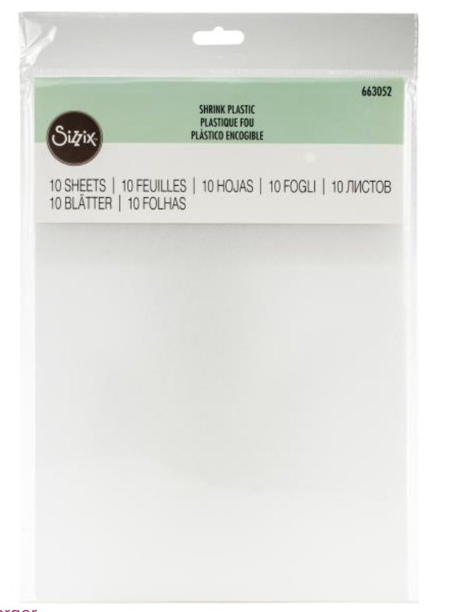 Sizzix Surfacez-Shrink Plastic 663052, 10 Pack, Multi Colour, One Size,  Frosted, 20.96 x 7.3 x 1 cm