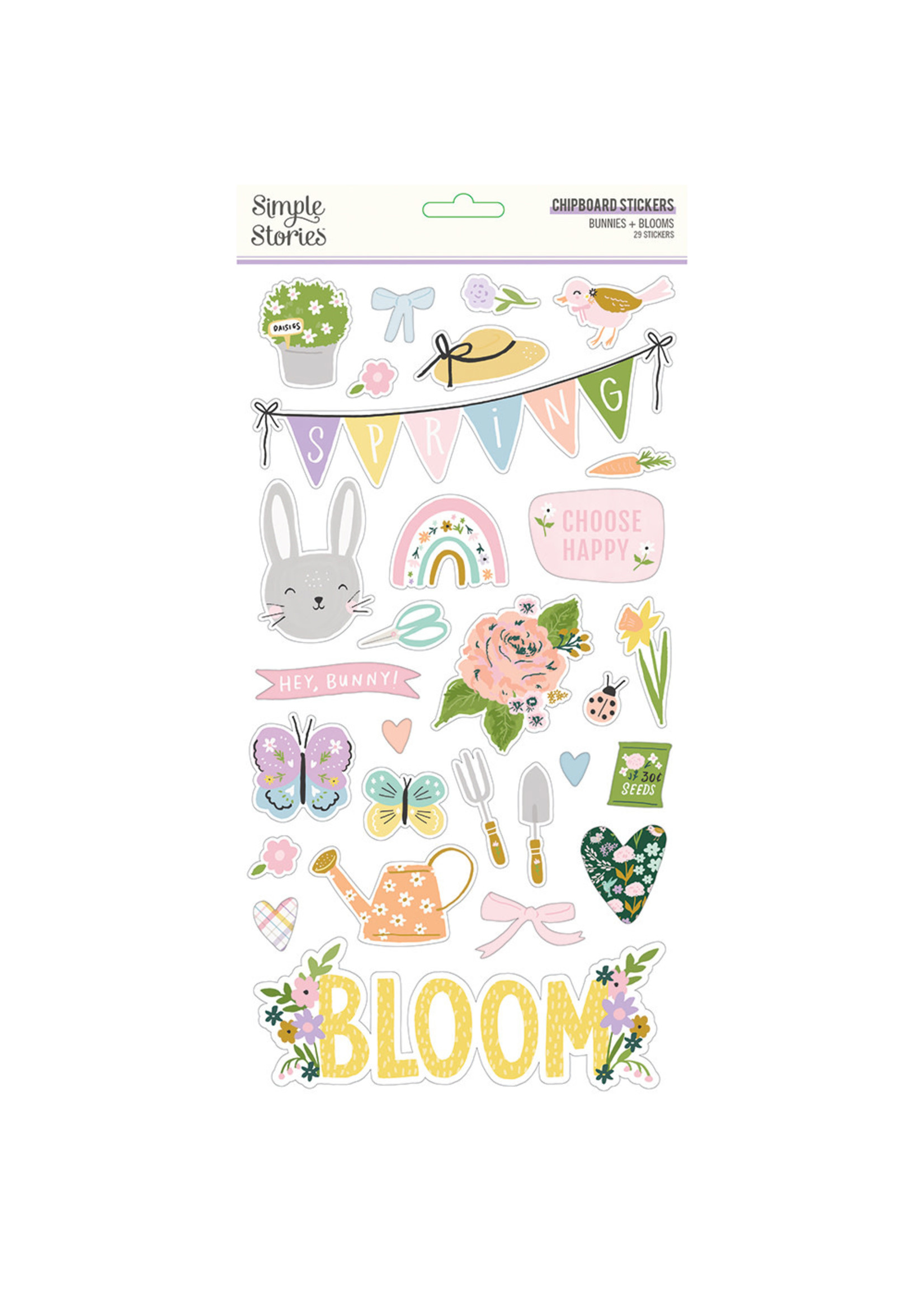 Simple Stories Bunnies + Blooms - 6x12 Chipboard