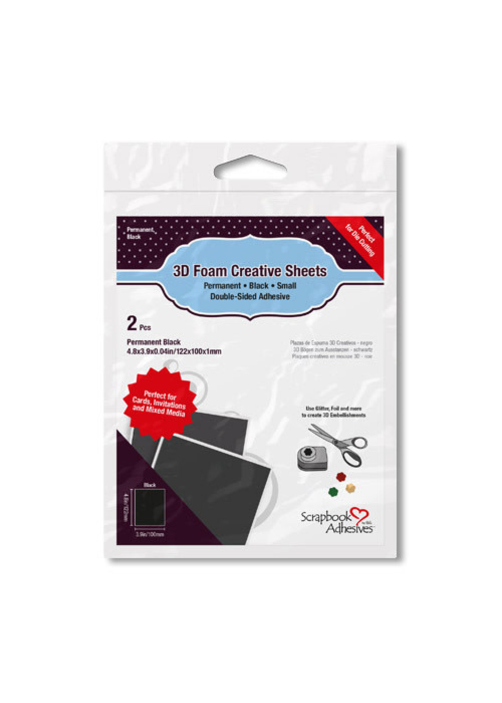 scrapbook adhesives 3D Foam Creative sheets small black