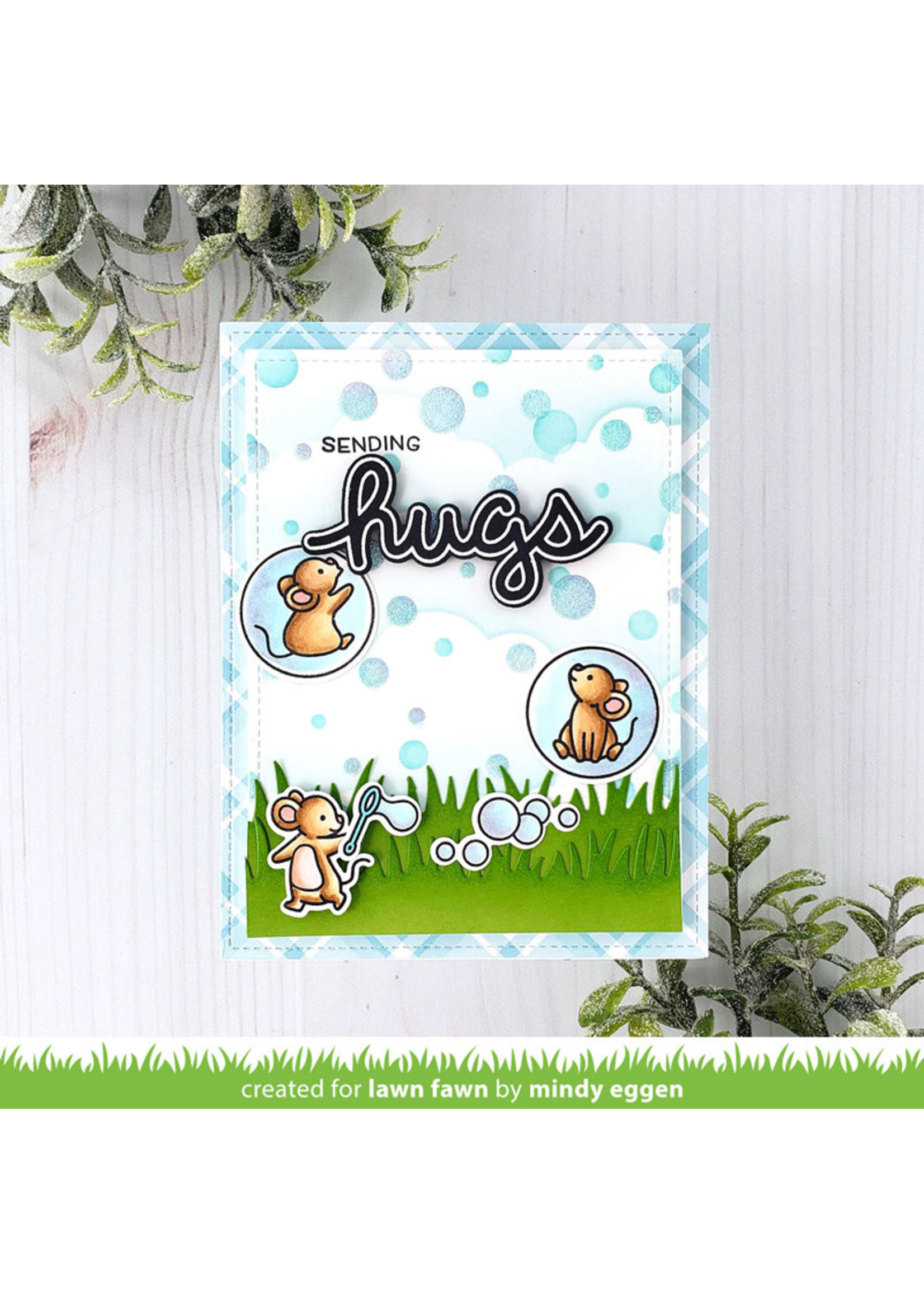 Lawn Fawn bubble background stencils