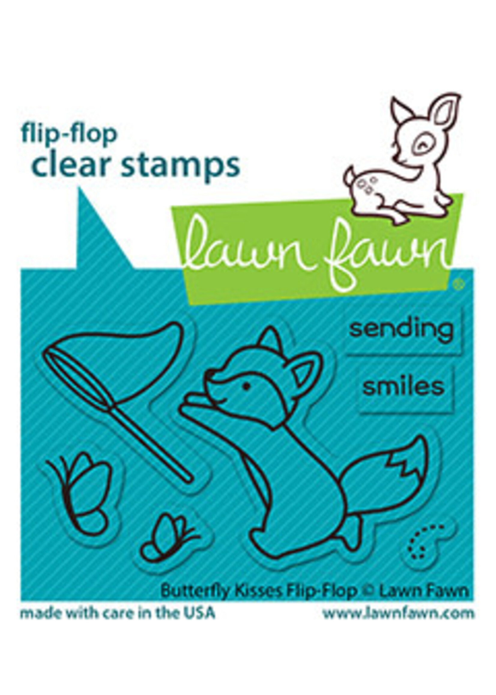 Lawn Fawn butterfly kisses flip-flop stamp