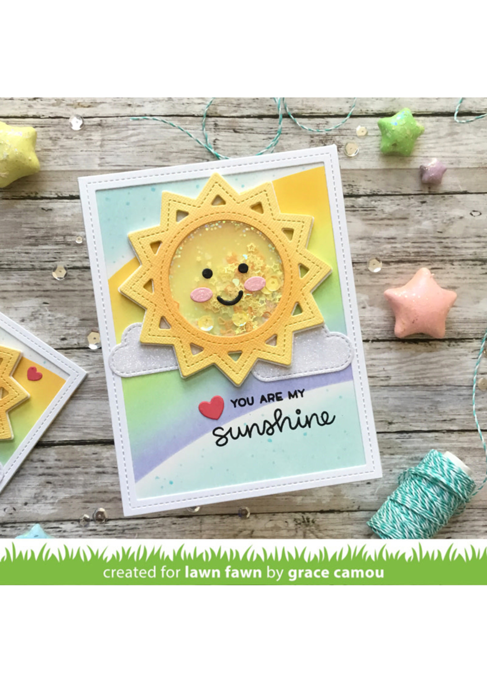 Lawn Fawn stitched sun frame die