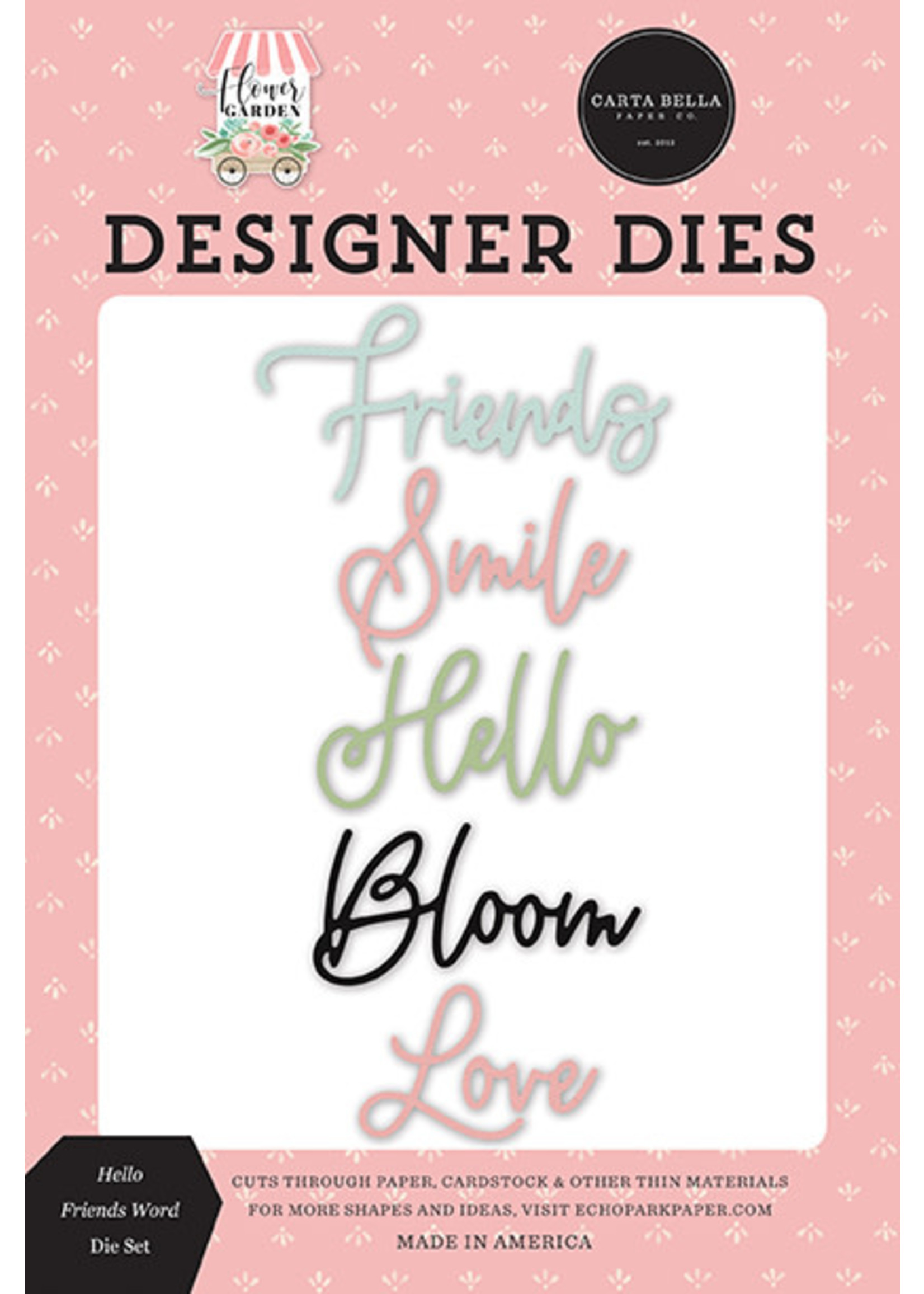 Carta Bella Flower Garden: Hello Friends Word Die Set