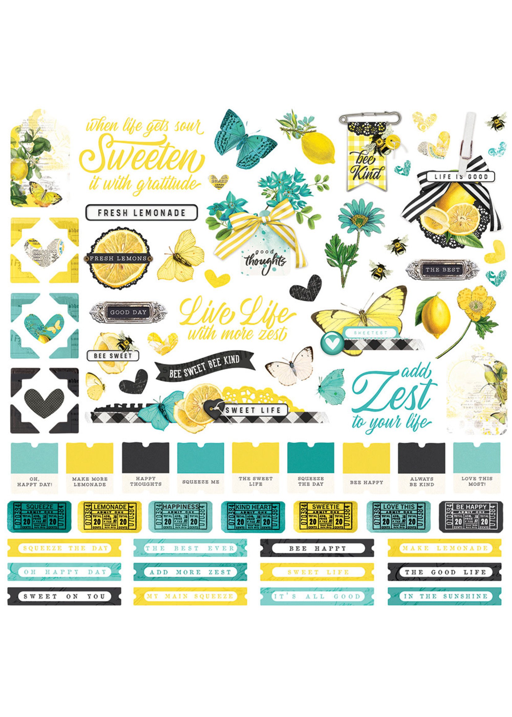 Simple Stories Simple Vintage Lemon Twist - Cardstock Sticker