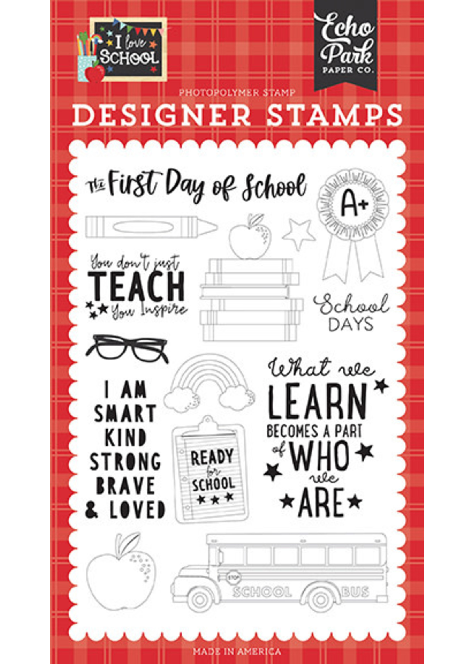 Echo Park I Love School:First Day of School Stamp Set