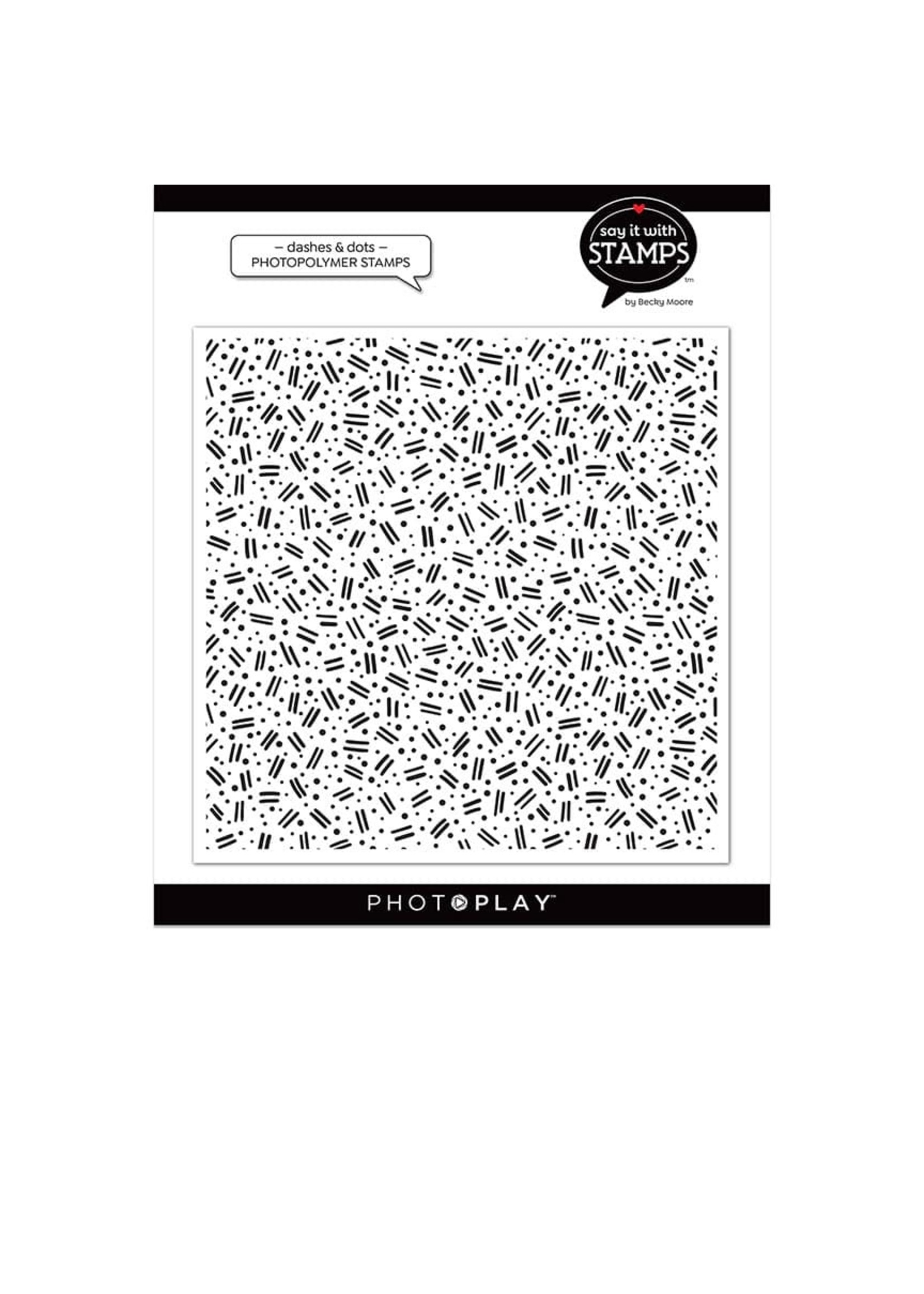 Photoplay Dashes & Dots 6x6 Background Stamp