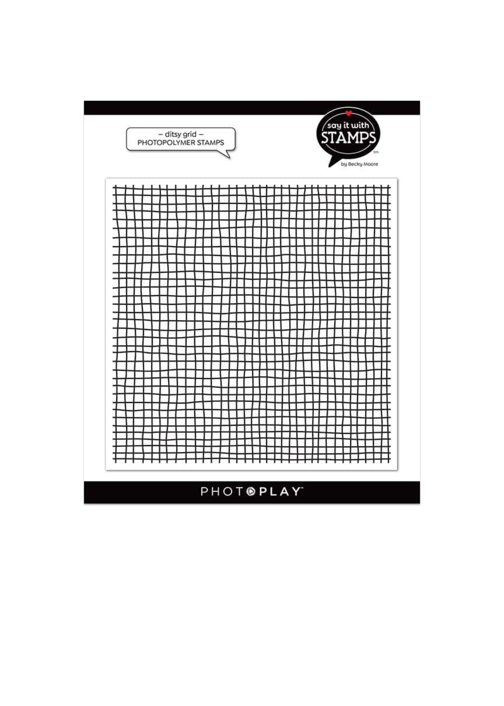 Photoplay Ditsy Grid 6x6 Background Stamp
