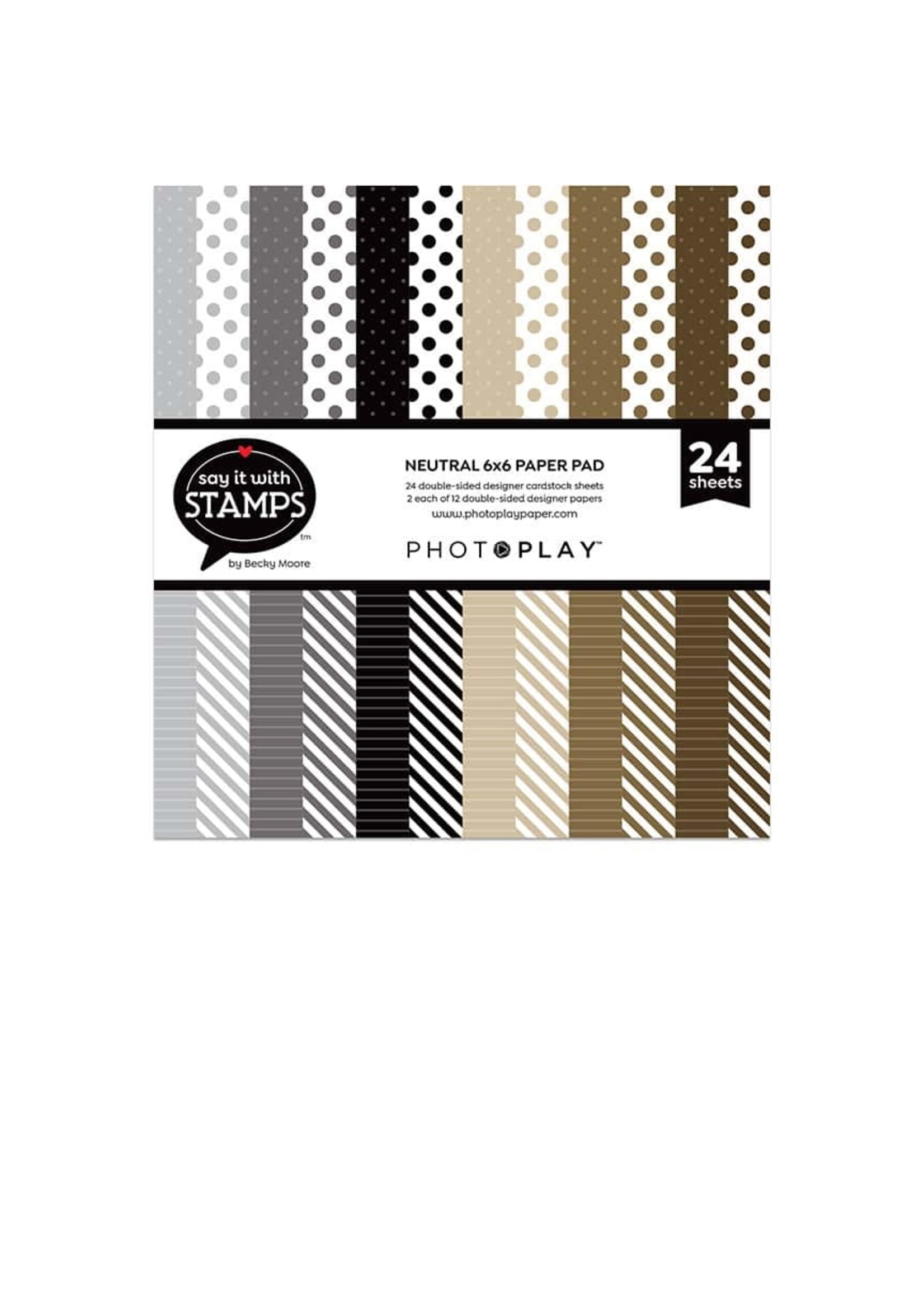 Photoplay Neutral dots & stripes 6x6 Pad