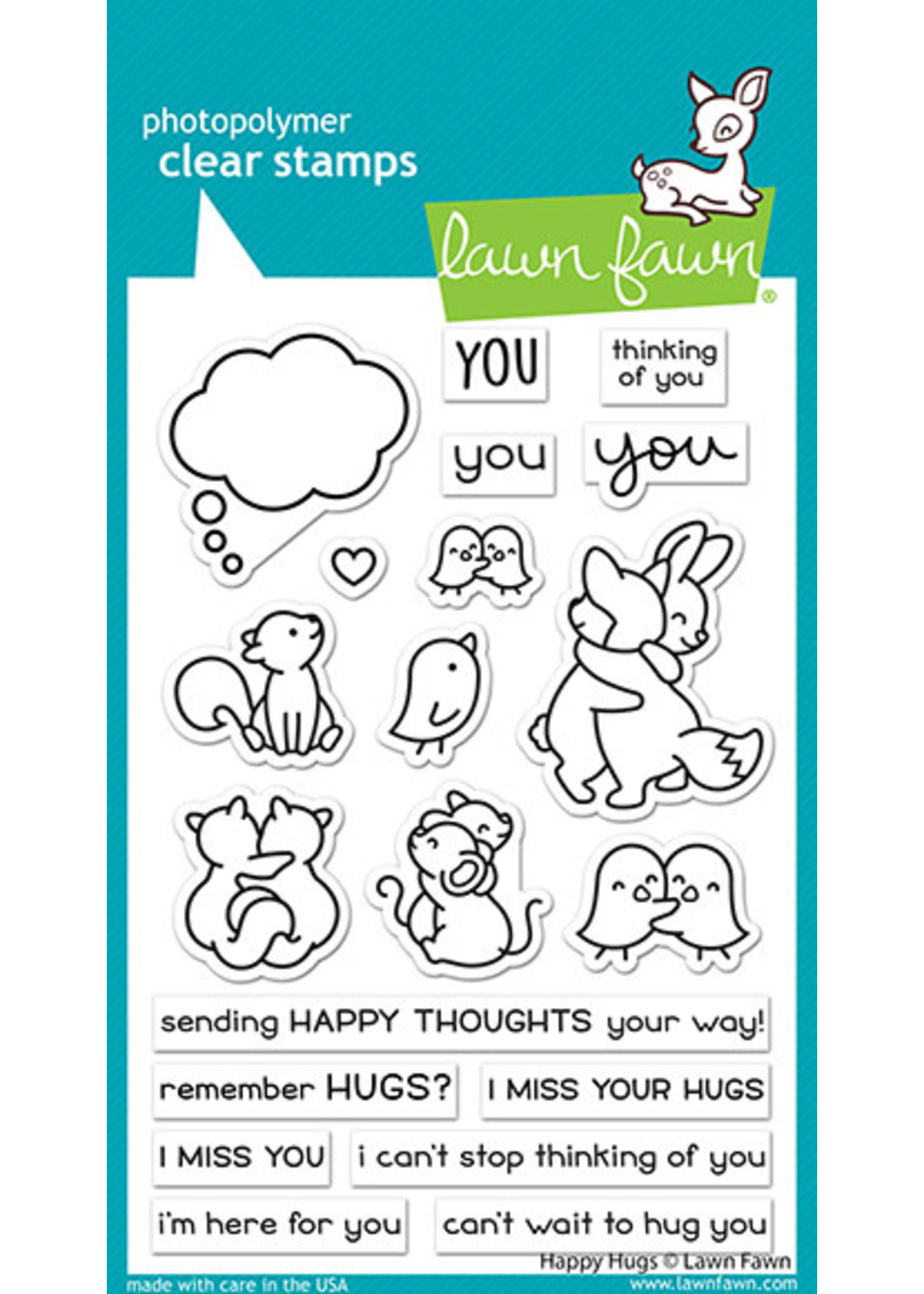 Lawn Fawn happy hugs stamp