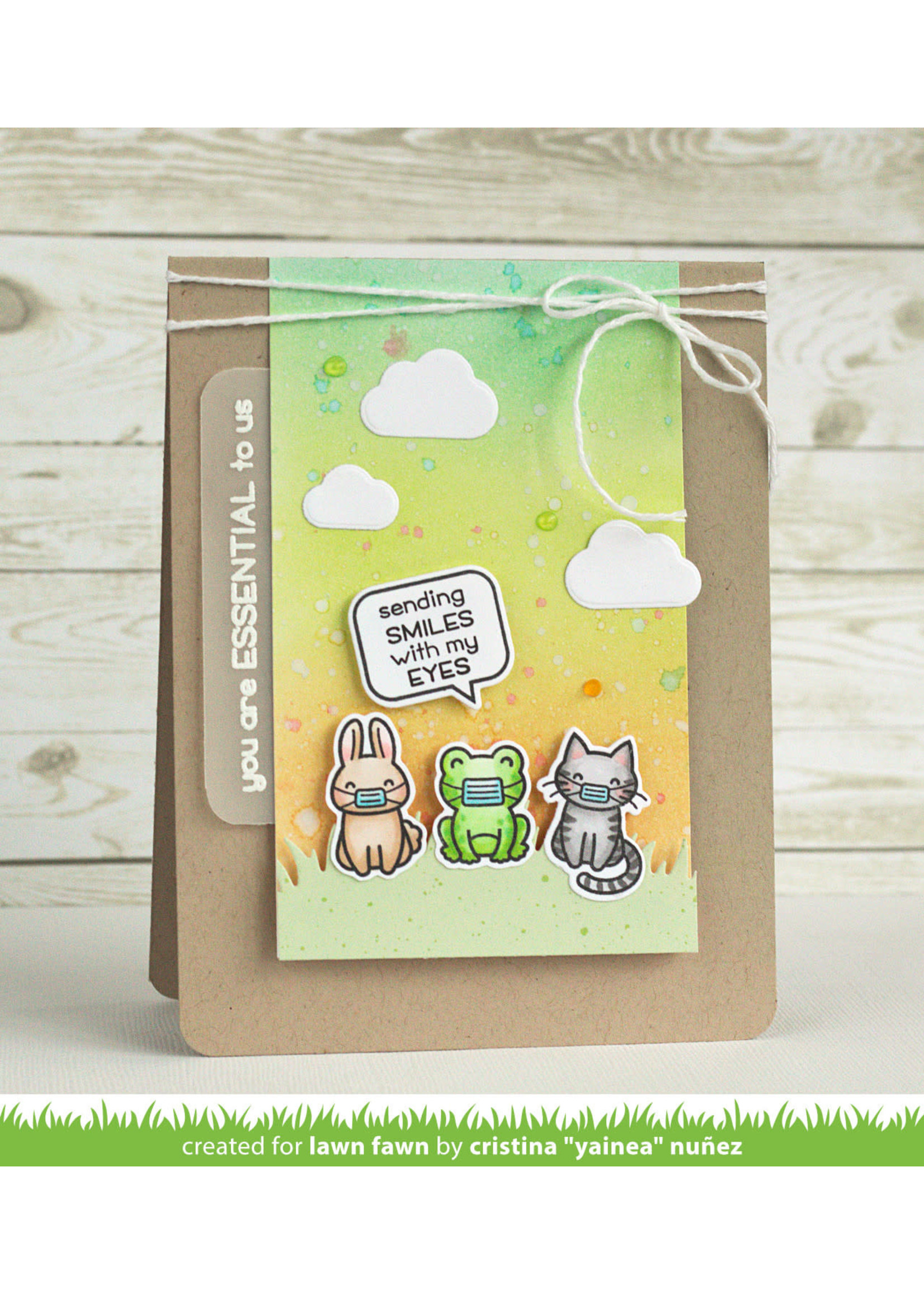 Lawn Fawn say what? masked critters stamp