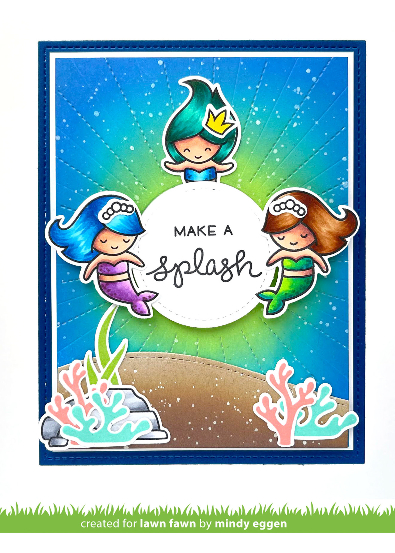 Lawn Fawn mermaid for you flip-flop stamp