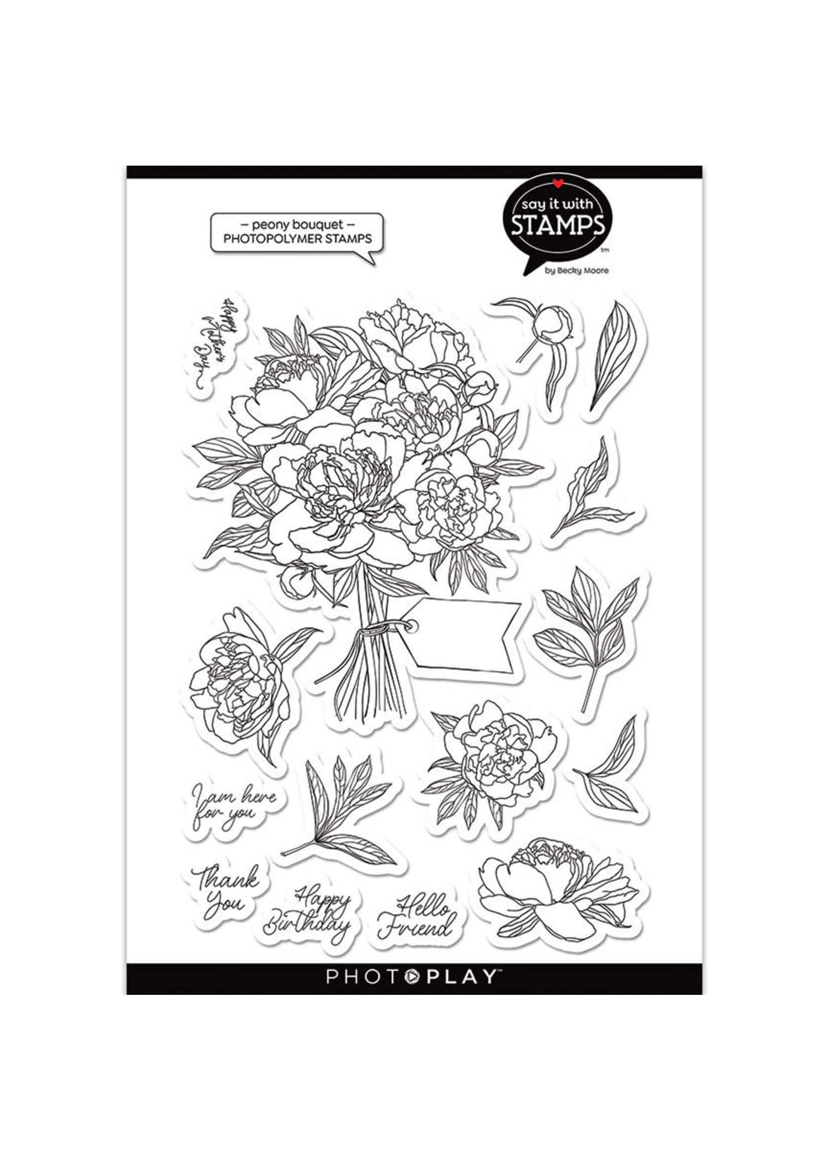 Photoplay Peony Bouquet  Stamps