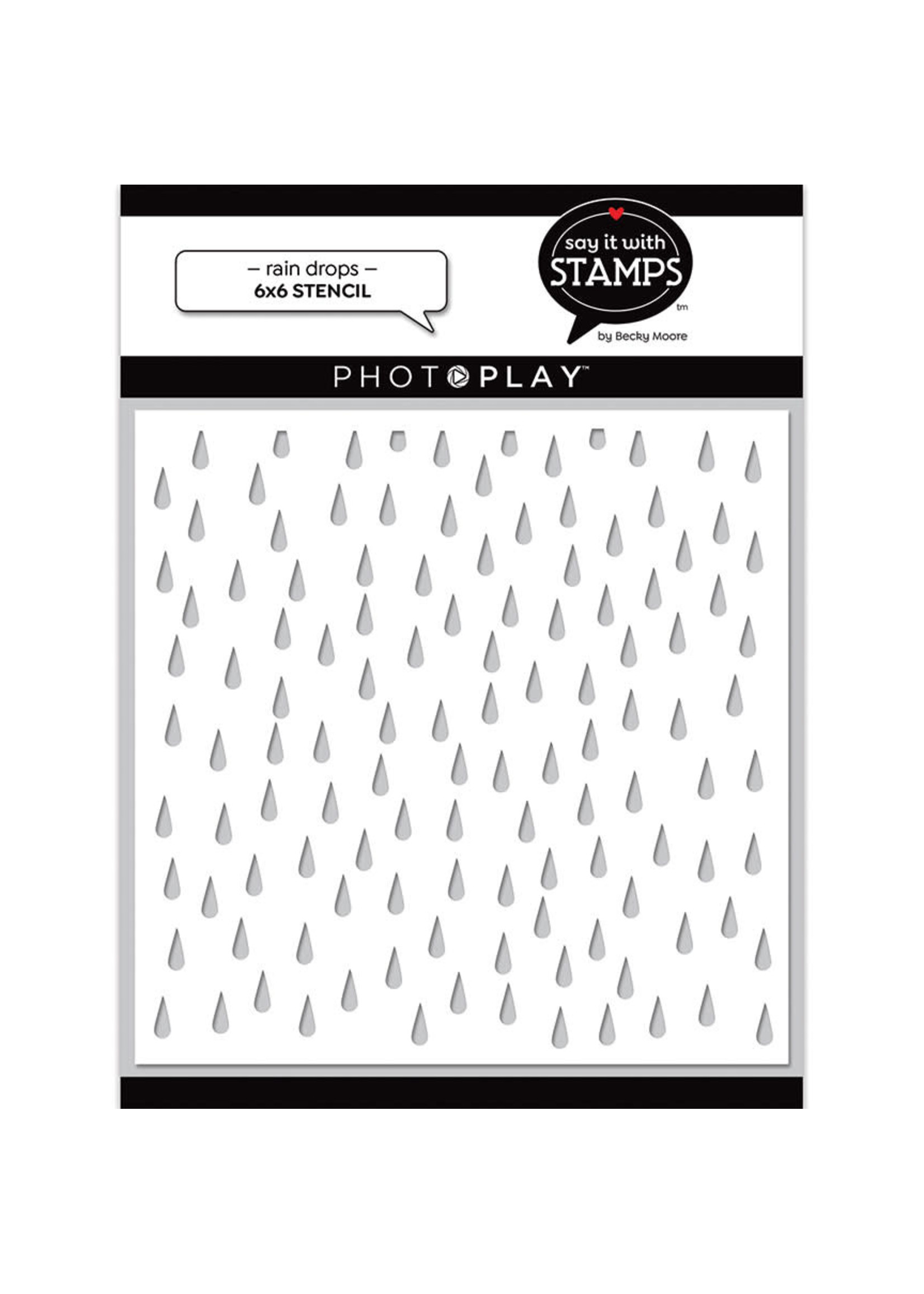 Photoplay Raindrops 6x6 Stencil