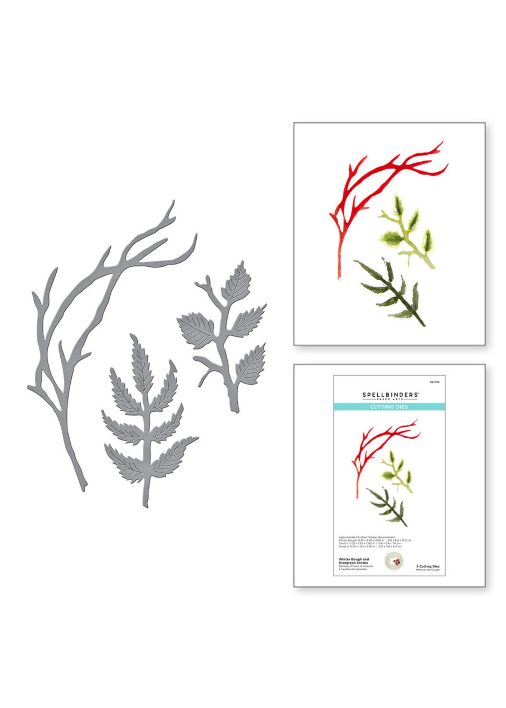 spellbinders Winter Bough and Evergreen Shrubs Etched Dies