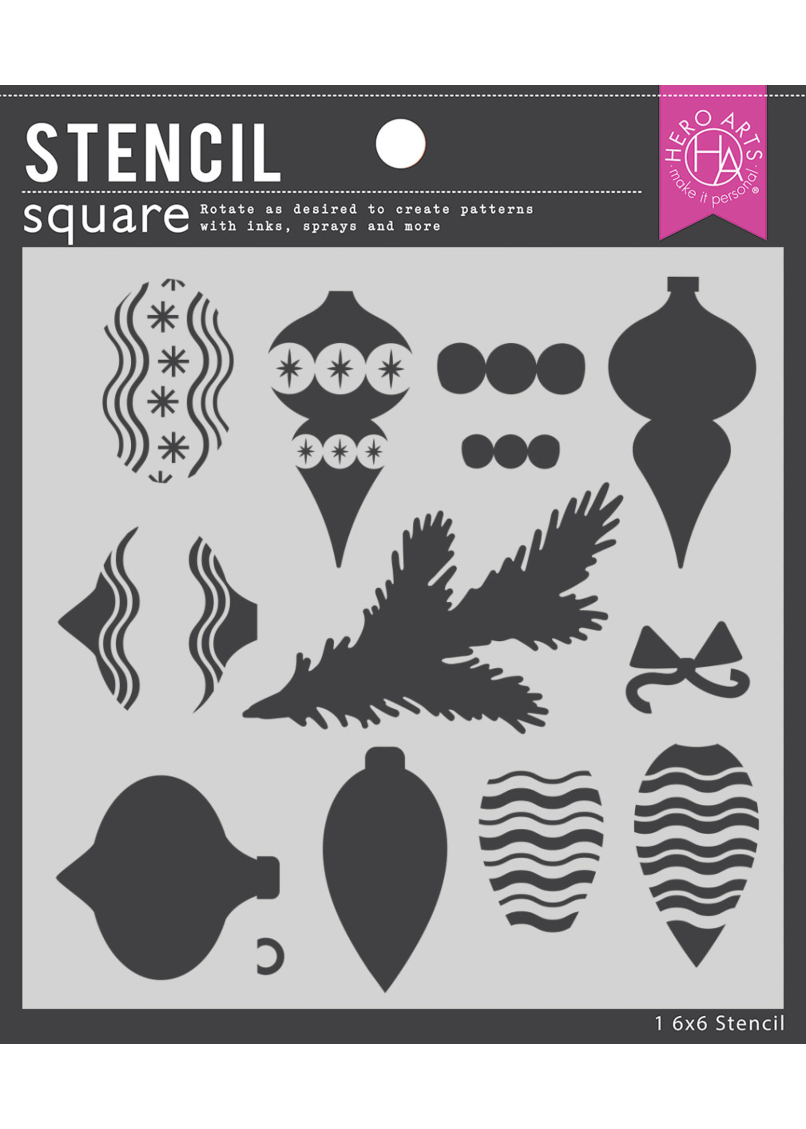 HERO ARTS Layering Ornaments and Trimmings Stencil