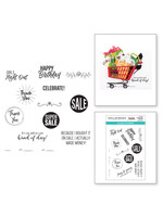 spellbinders Shopping Bag Sentiments Clear Stamp Set