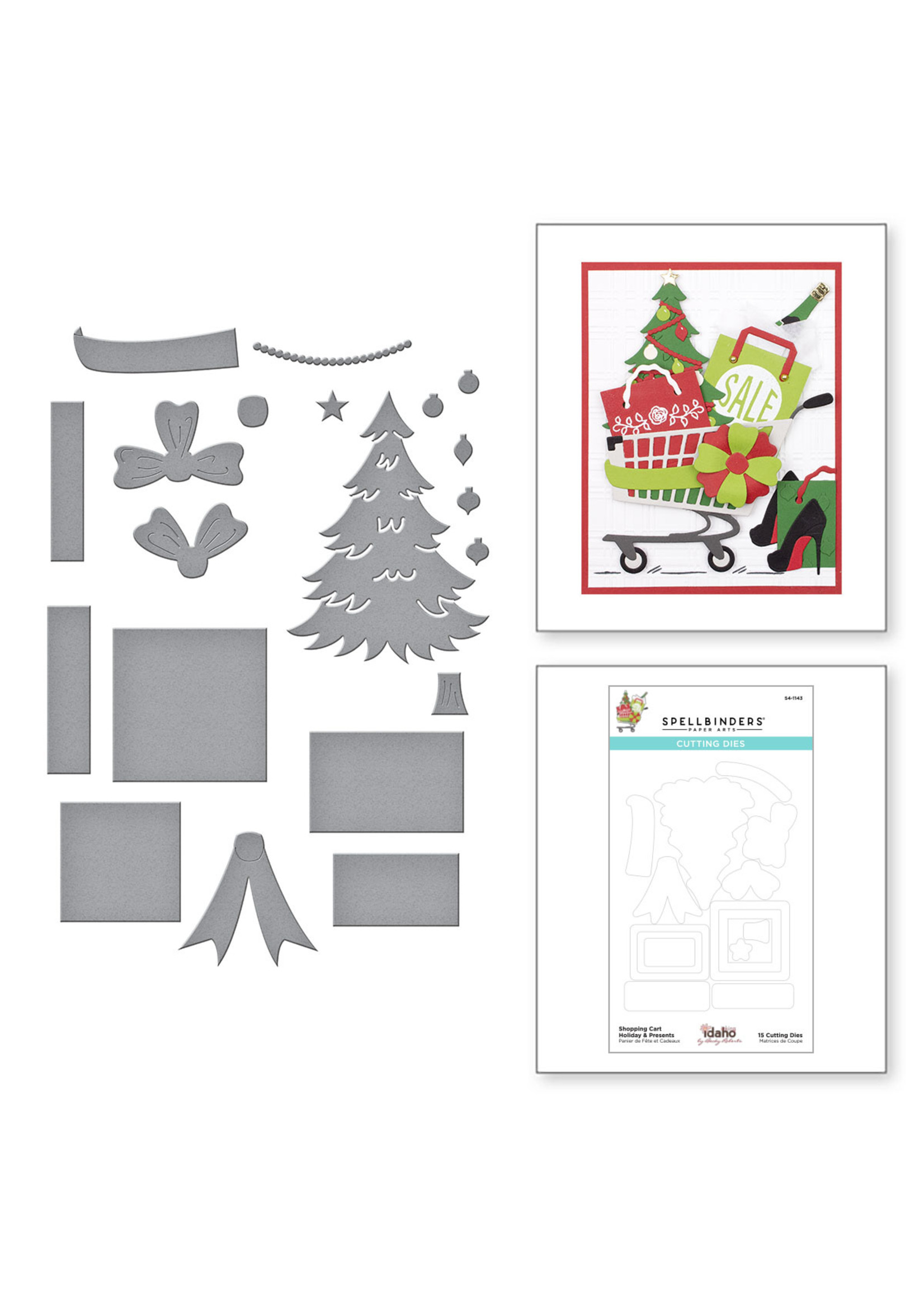 spellbinders Shopping Cart Holiday & Presents Etched Dies