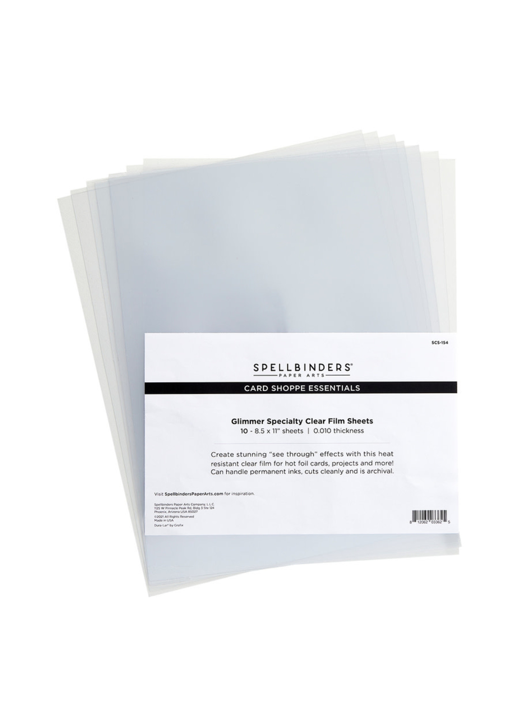 spellbinders Glimmer Specialty Clear Film Sheets