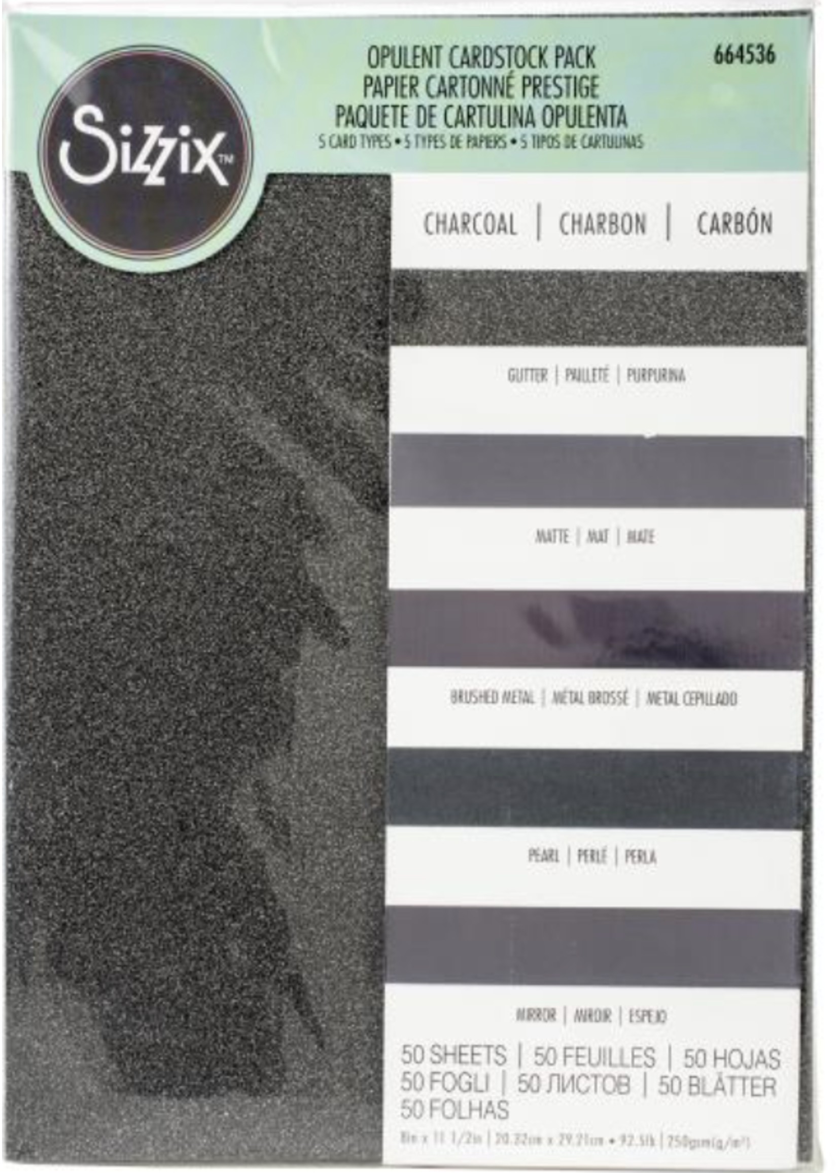 Sizzix Opulent Cardstock Pack: Charcoal