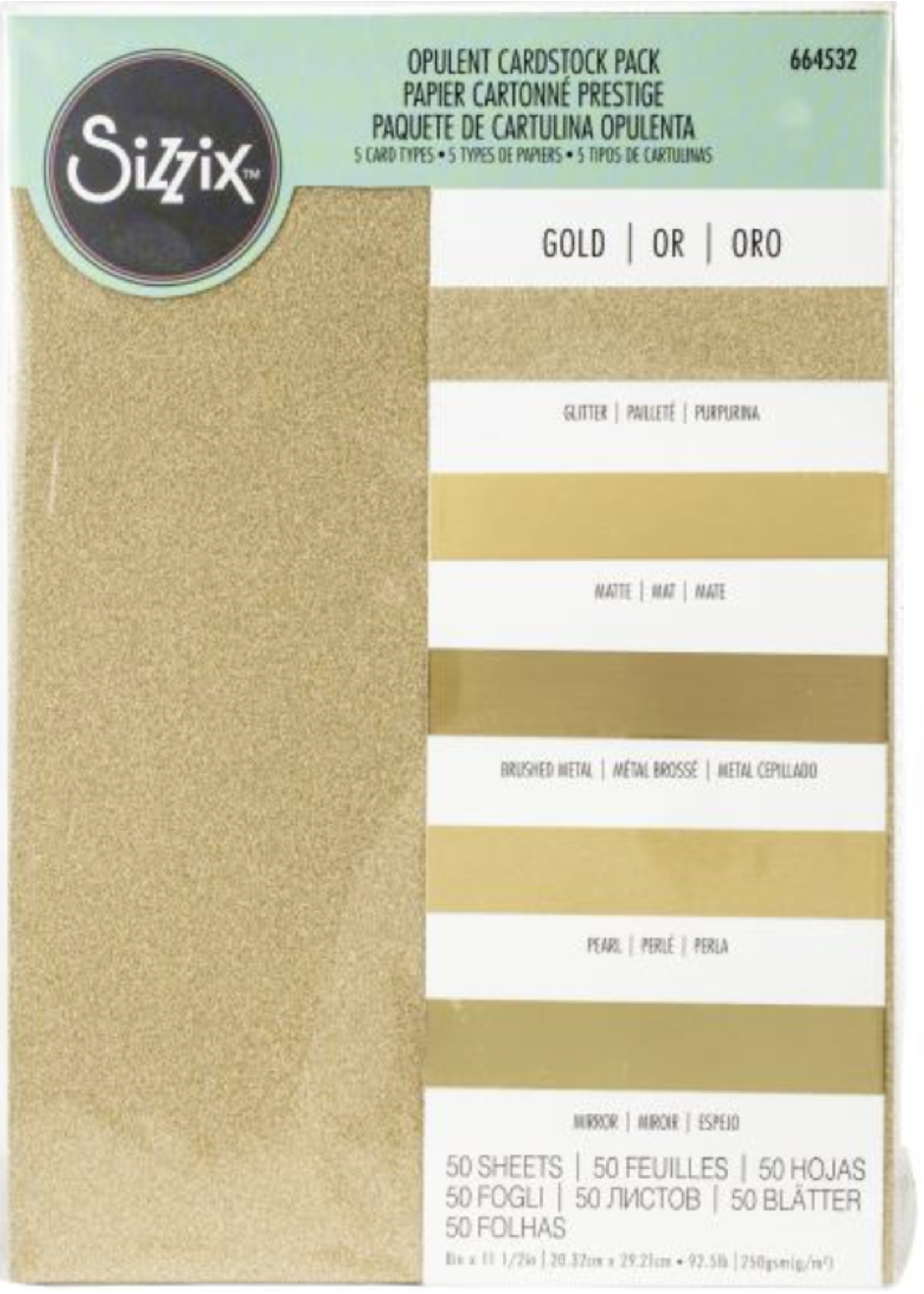 Sizzix Opulent Cardstock Pack: Gold