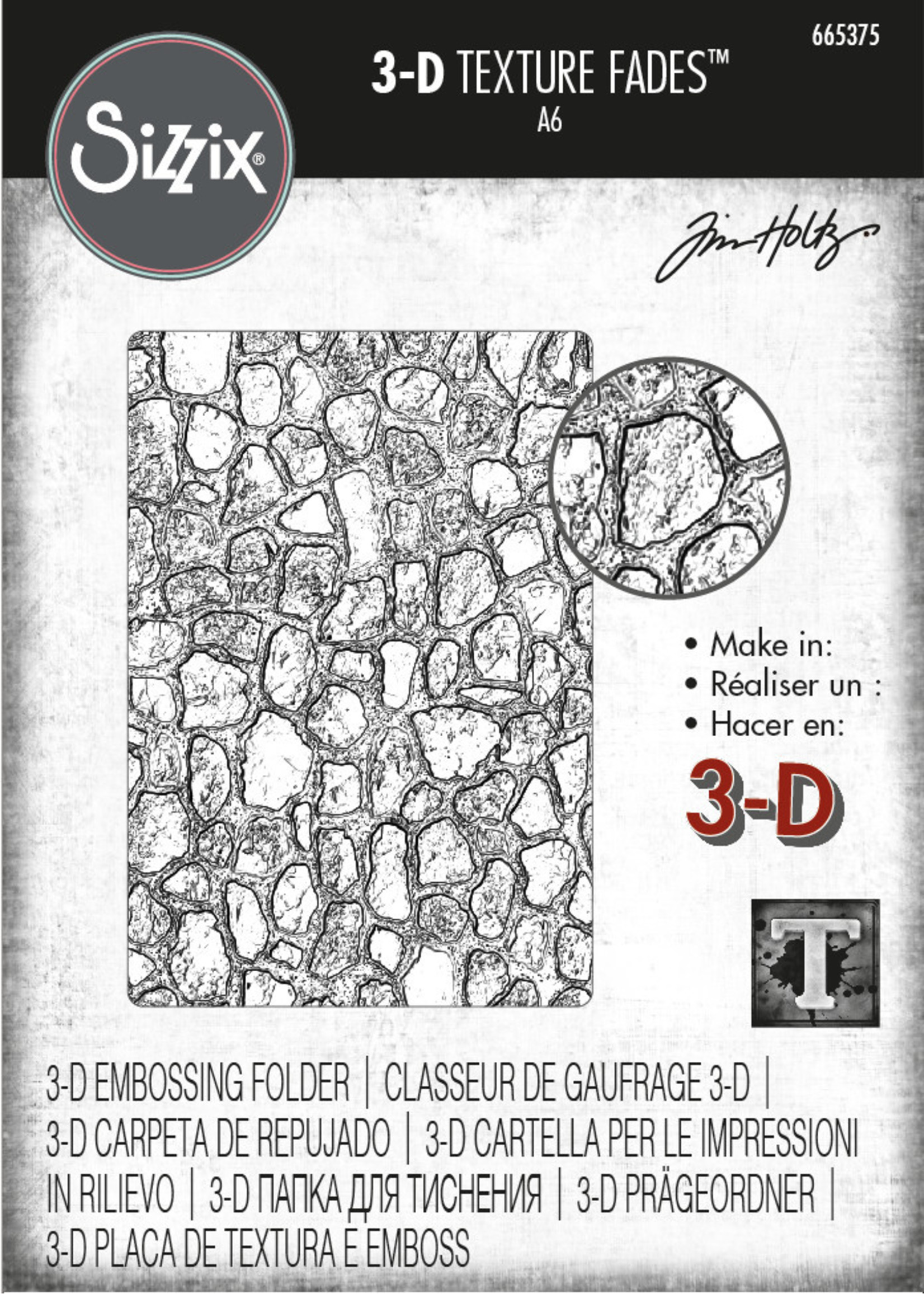 Tim Holtz Cobblestone #2 TF Embossing Folder