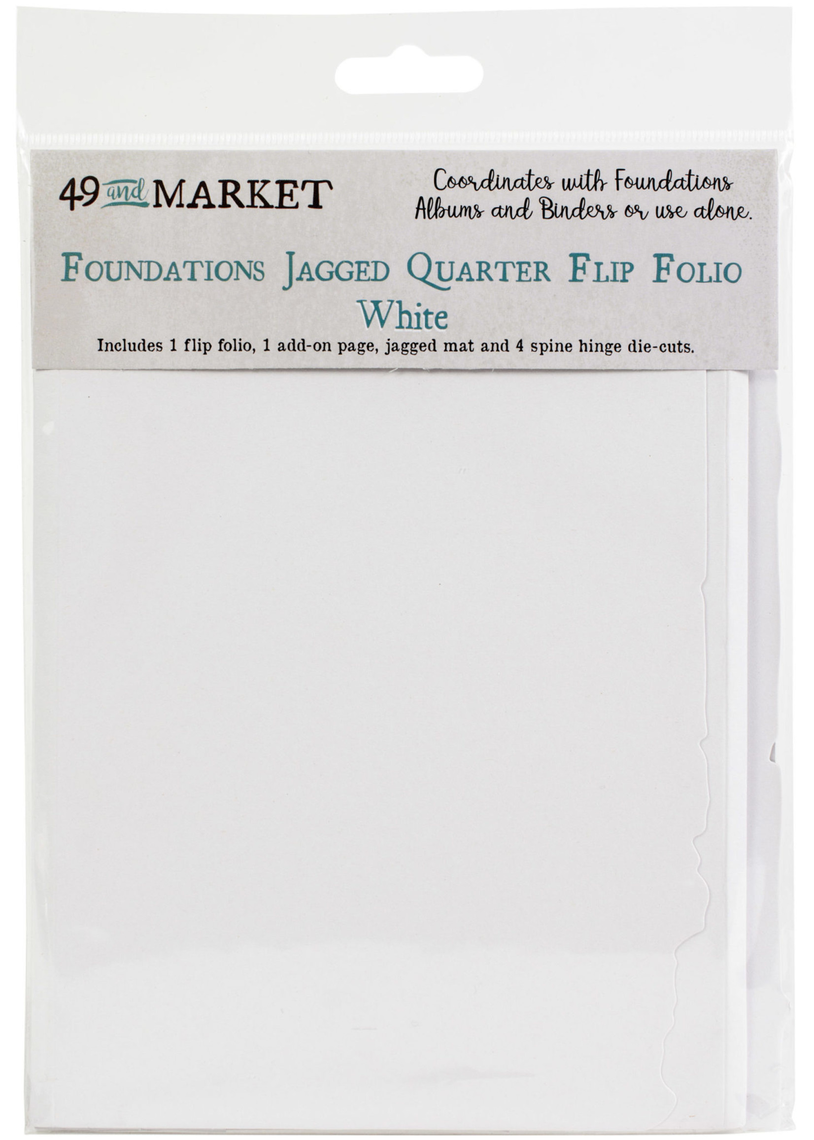 49 and Market Jagged Quarter Flip Folio: White