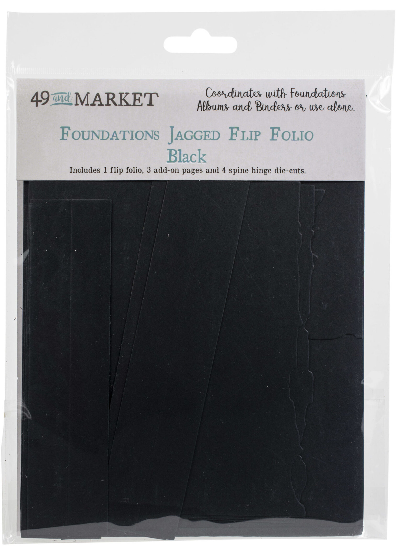 49 and Market Jagged Flip Folio: Black