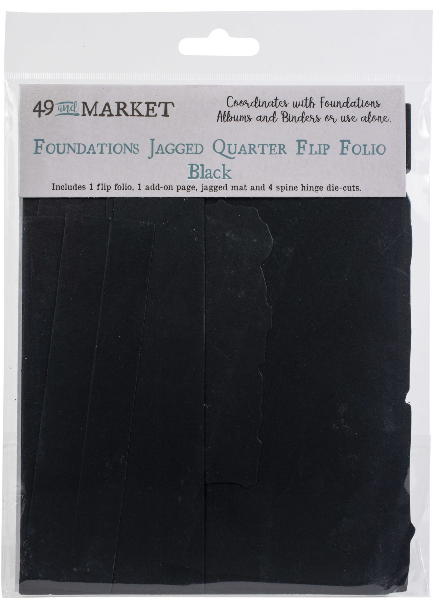 49 and Market Jagged Quarter Flip Folio: Black
