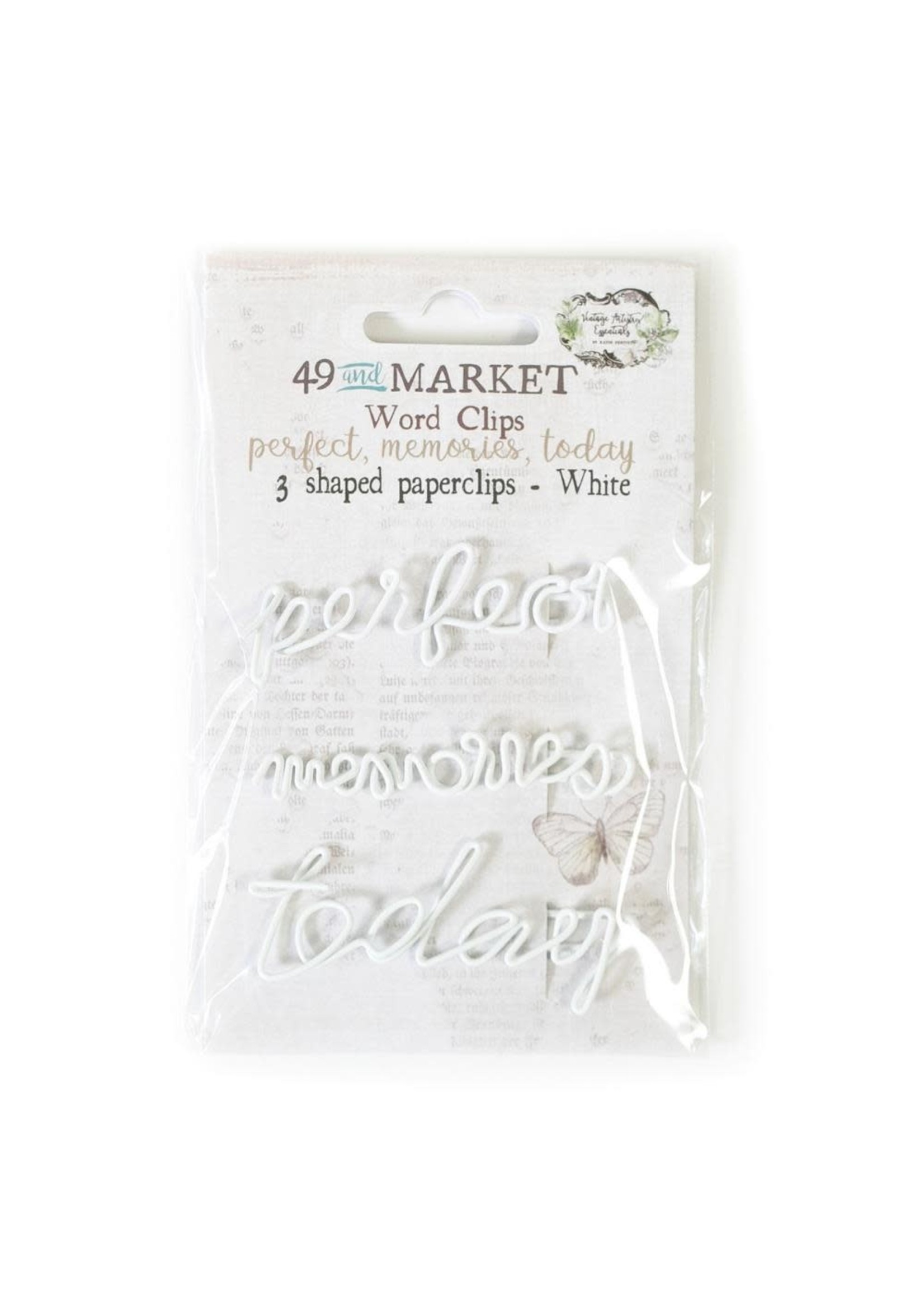 49 and Market Shaped Paperclips:  White Words