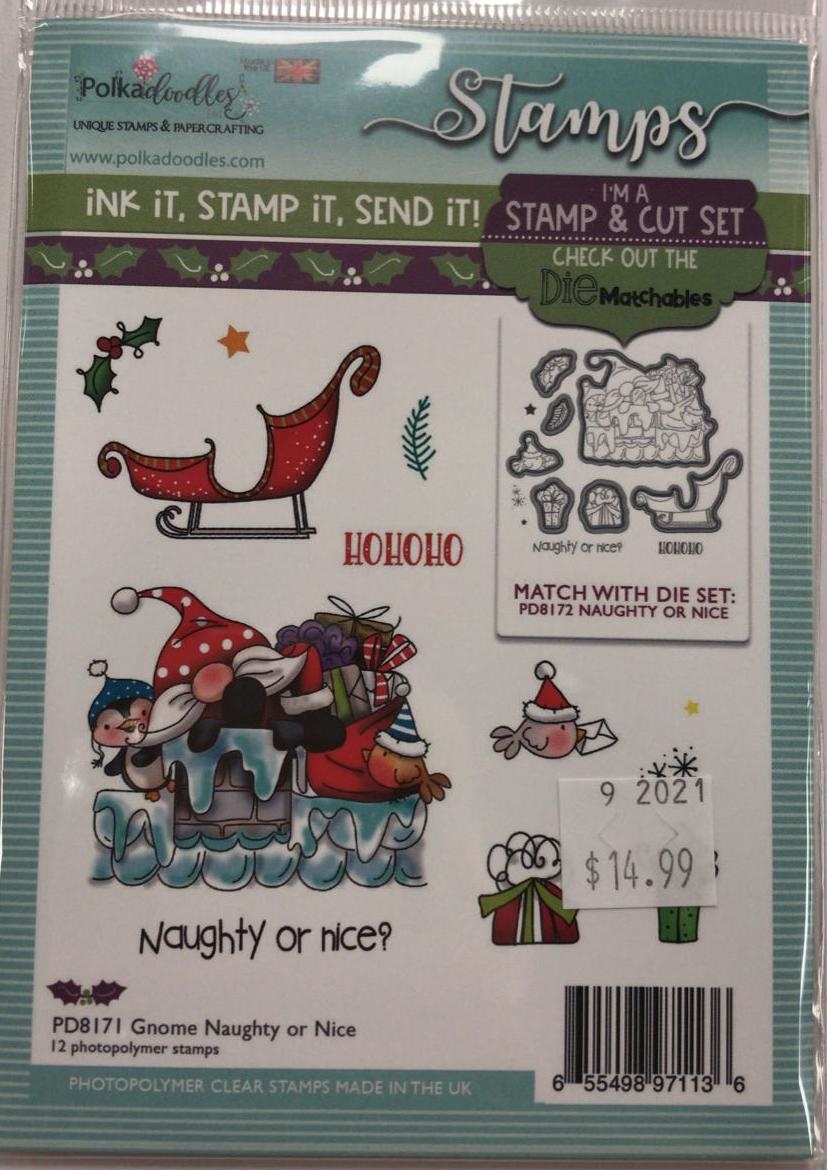 Gnome Naughty or Nice Stamp - Creative Escape