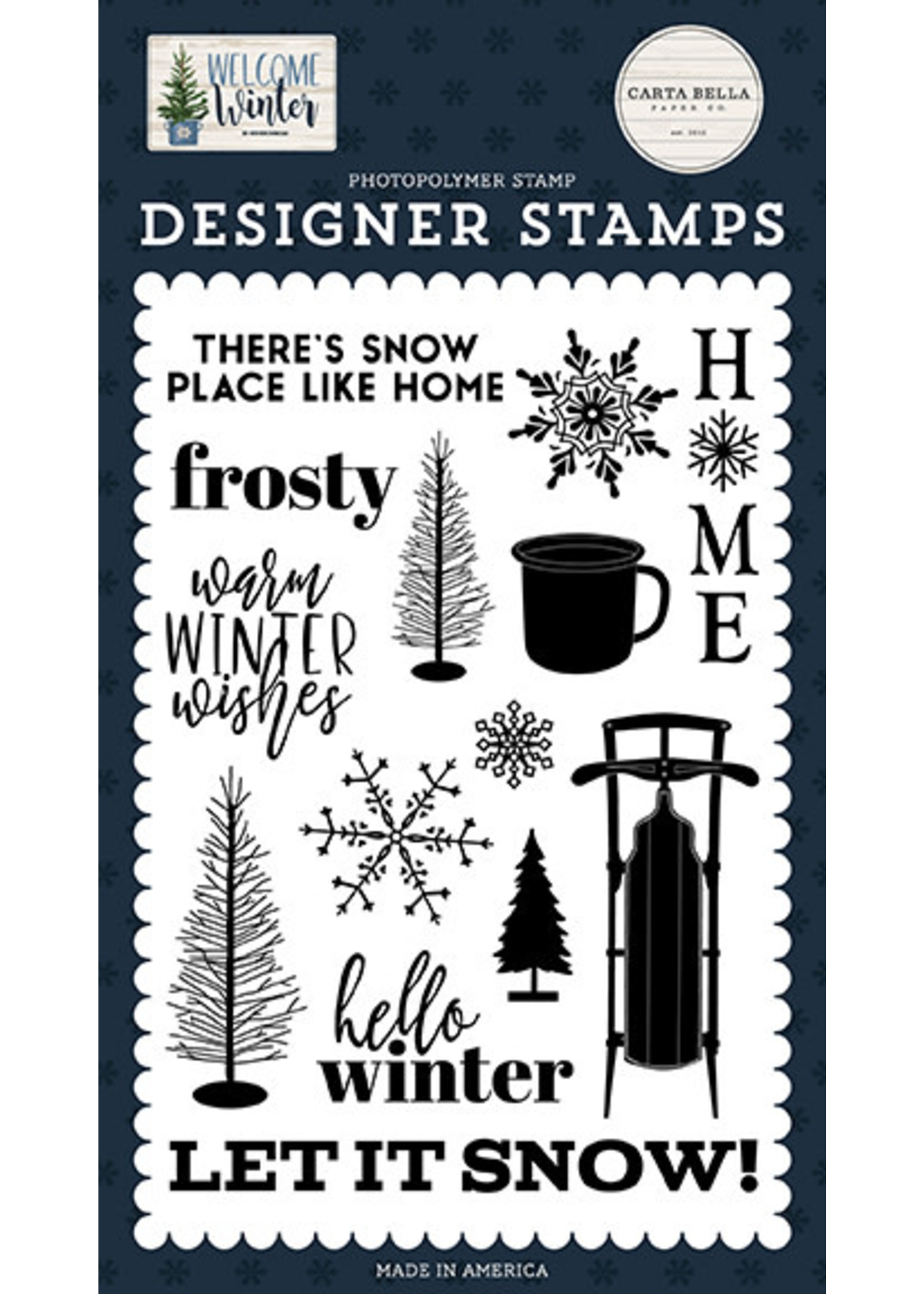 Carta Bella Welcome Winter: Snow Place Like Home Stamp Set