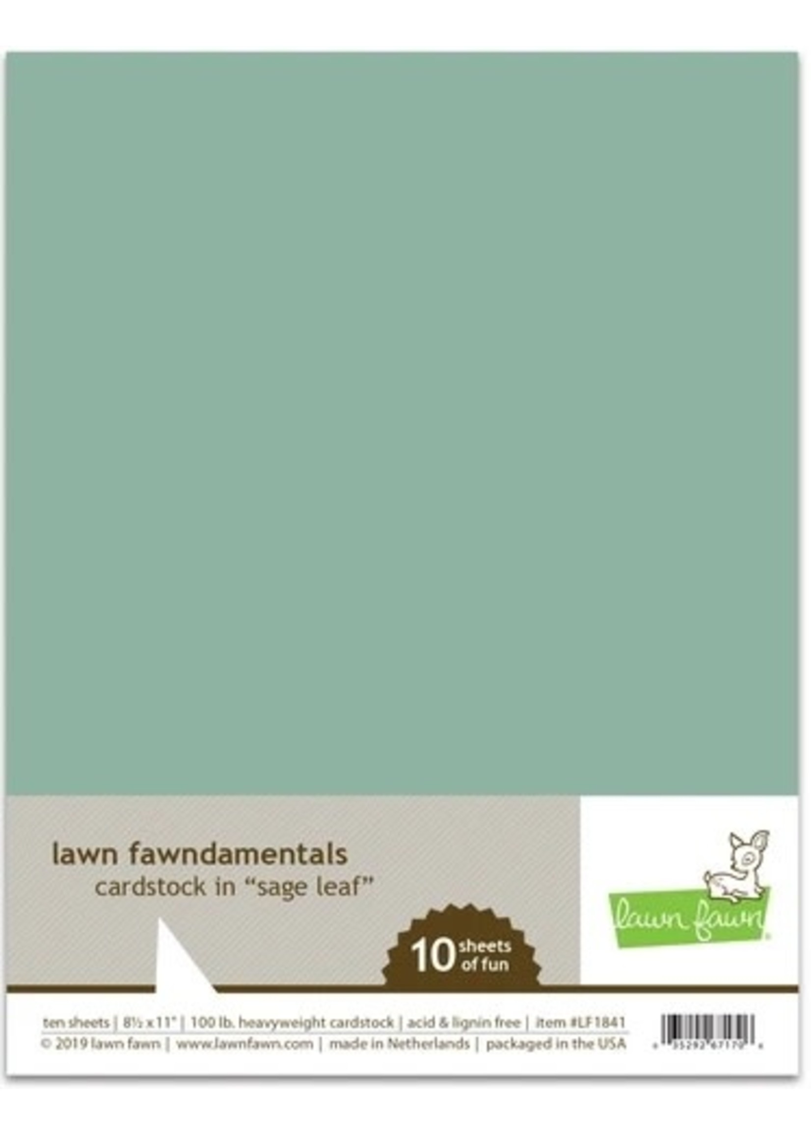 Lawn Fawn 8.5X11 Crdstk Sage Leaf