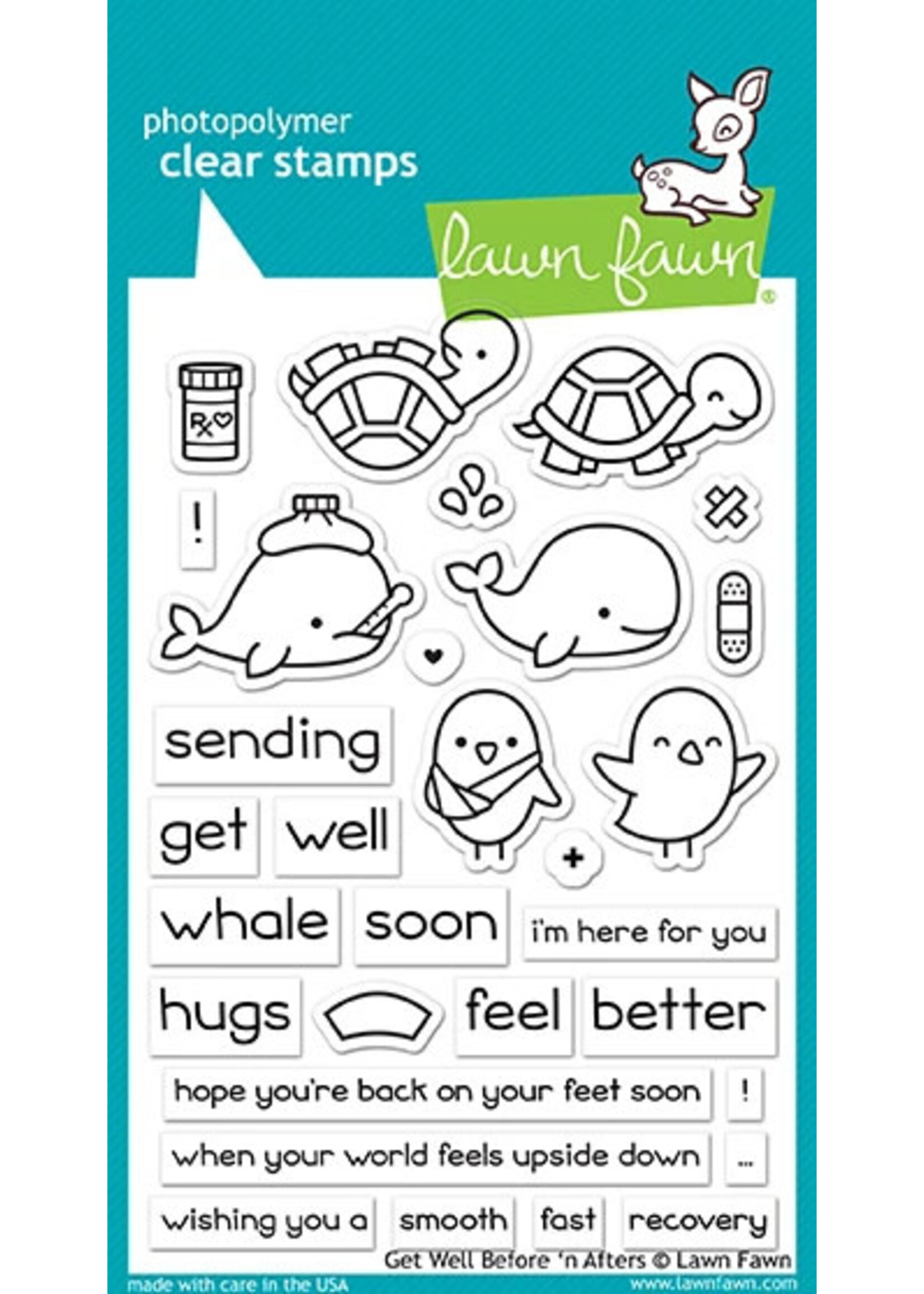 Lawn Fawn Stamp Get Well Before & After