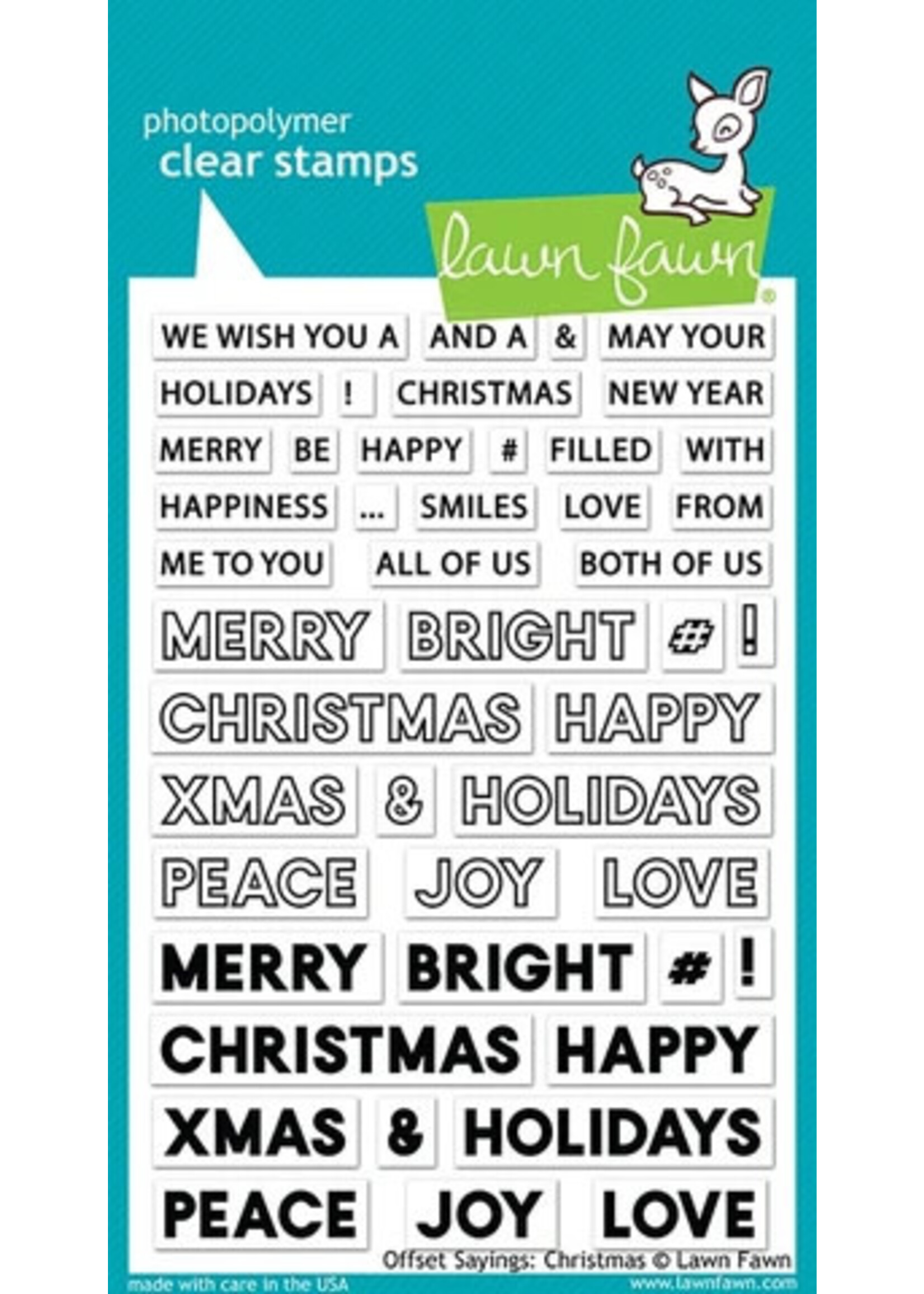 Lawn Fawn Stamps Offset Saying Christmas