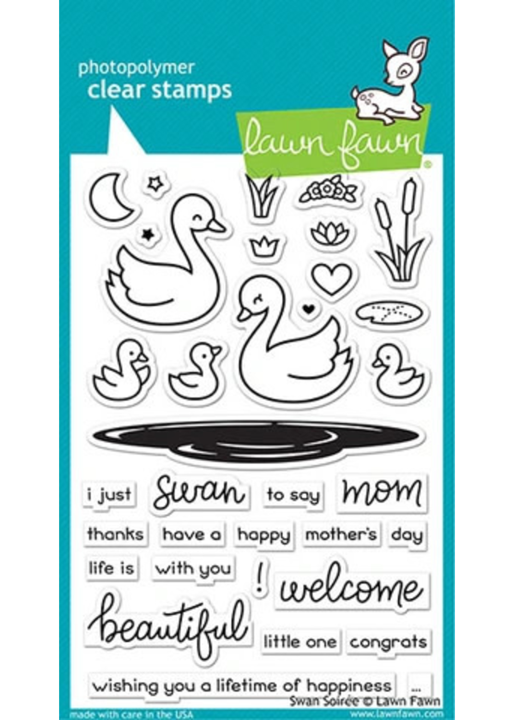 Lawn Fawn Stamp swan soiree