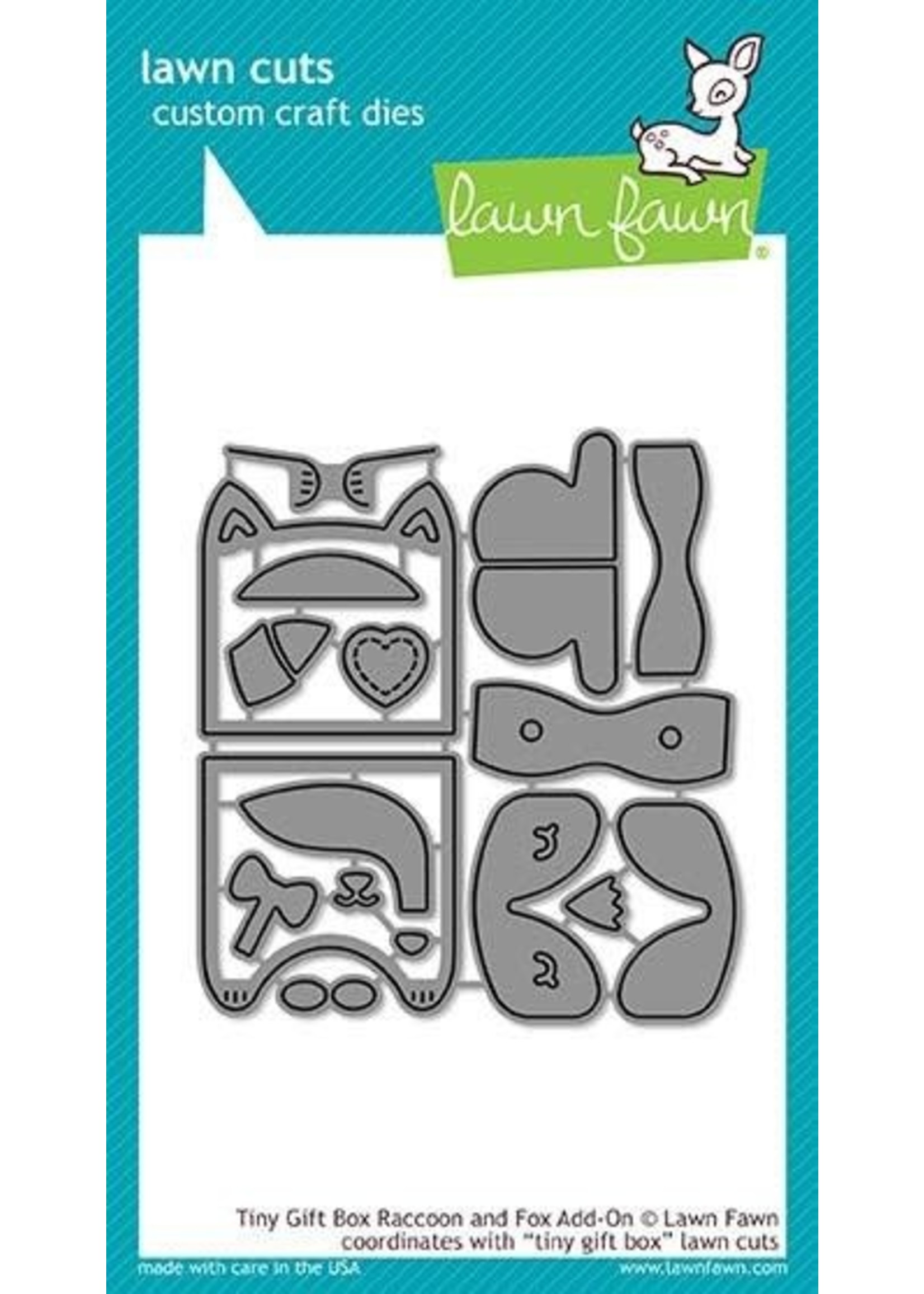 Lawn Fawn Die Tiny Gift Box Raccoon and Fox