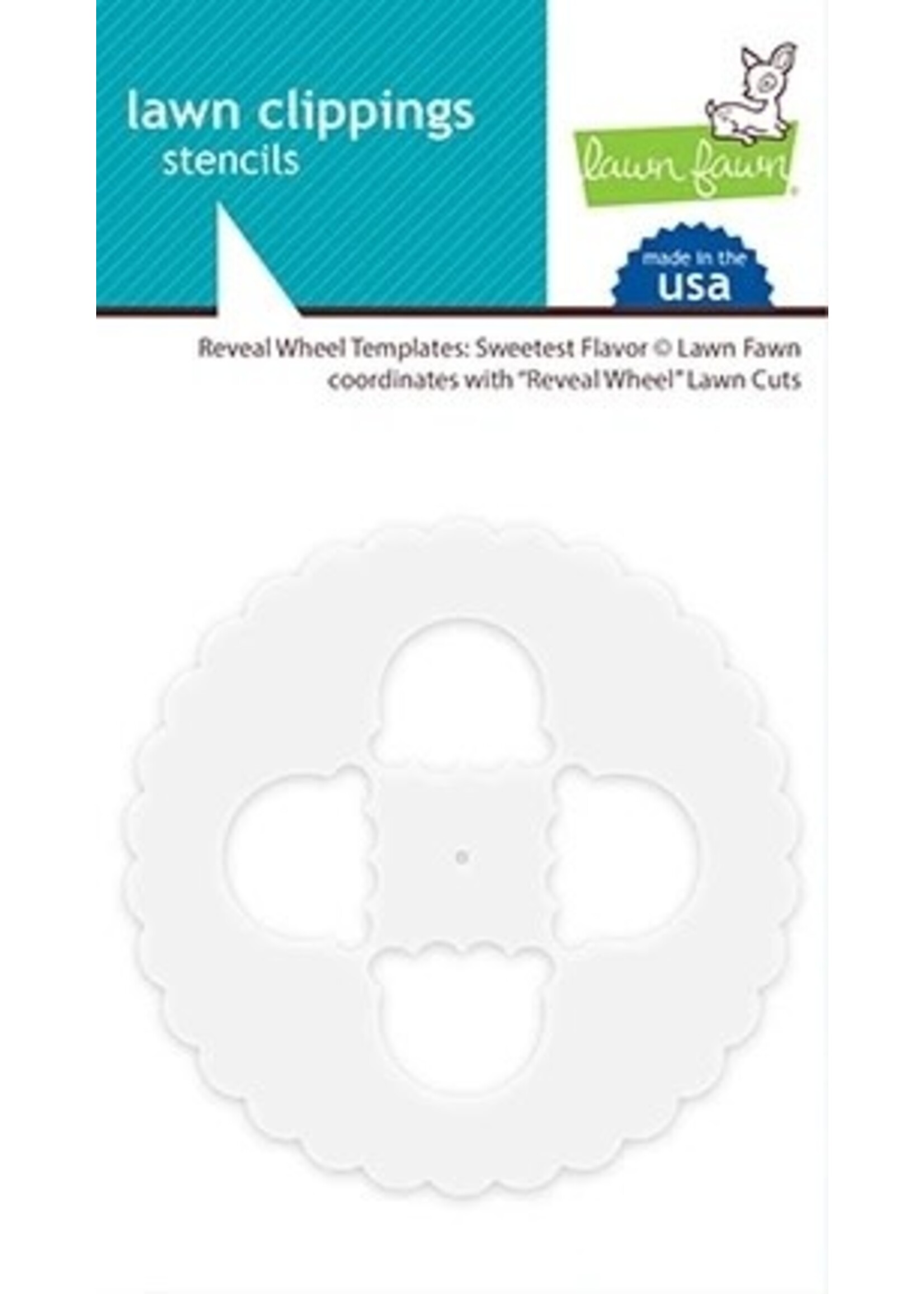 Lawn Fawn Stencil reveal wheel templates: sweetest flavor