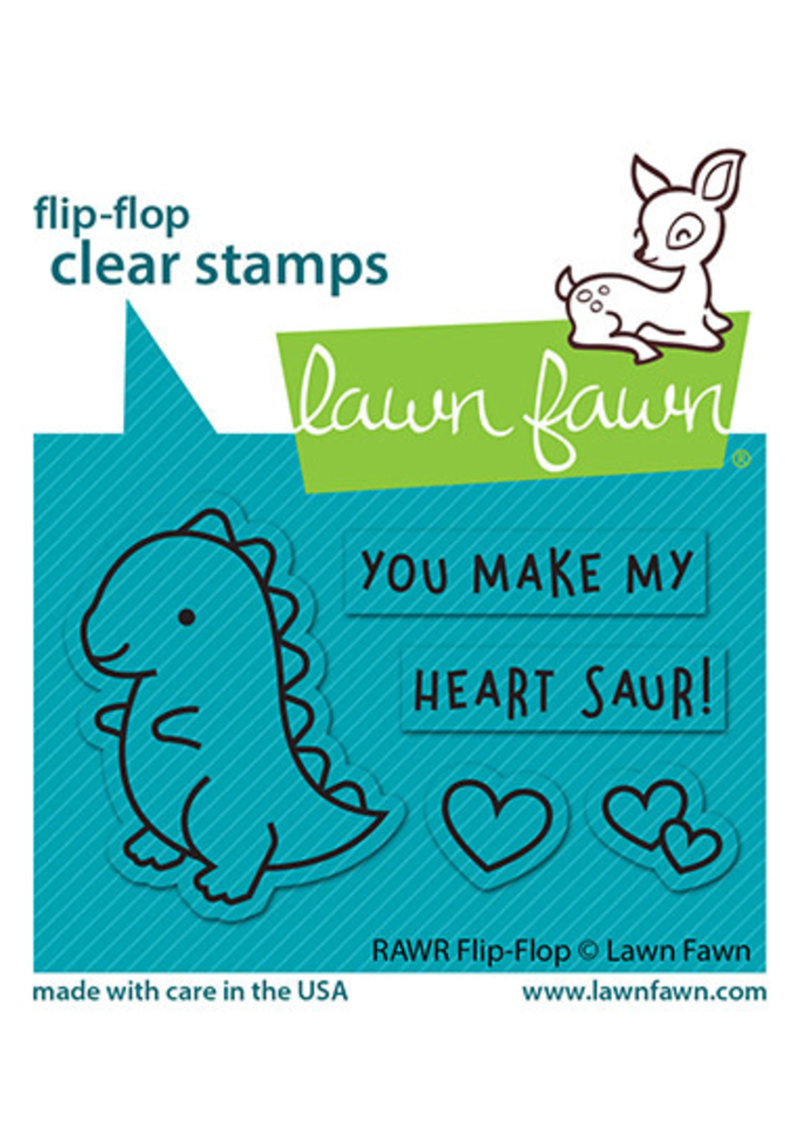 Lawn Fawn RAWR flip-flop stamp