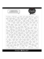 Photoplay Scattered Hearts Stamp