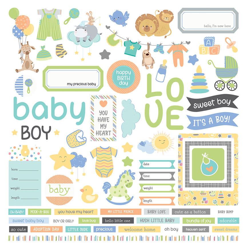 Photoplay Hush Little Baby: Boy Element Stickers - Creative Escape