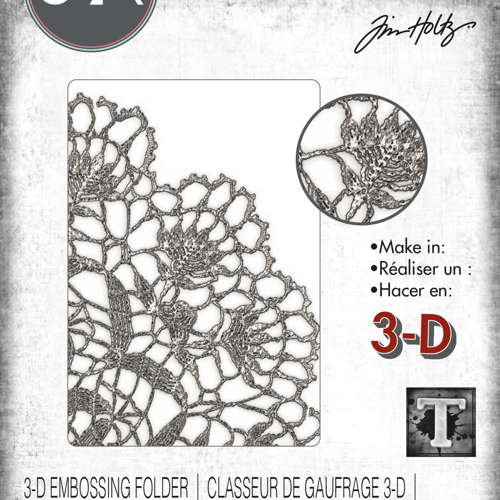 sizzix Doily 3D Texture Fades Embossing Folder Creative Escape