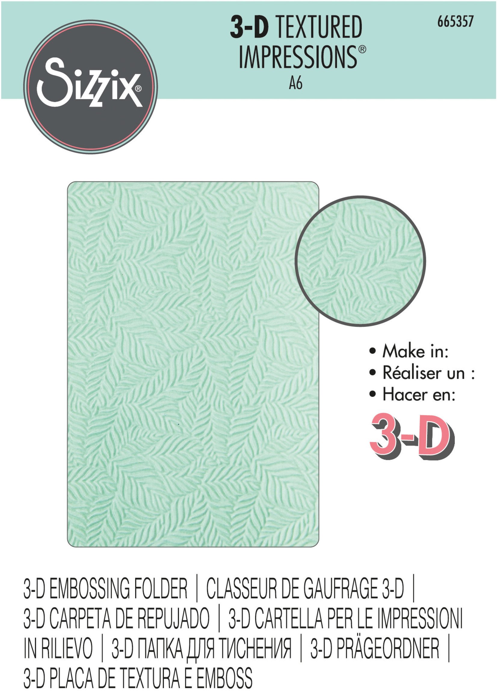 Sizzix Leaf Pattern 3-D Embossing Folder
