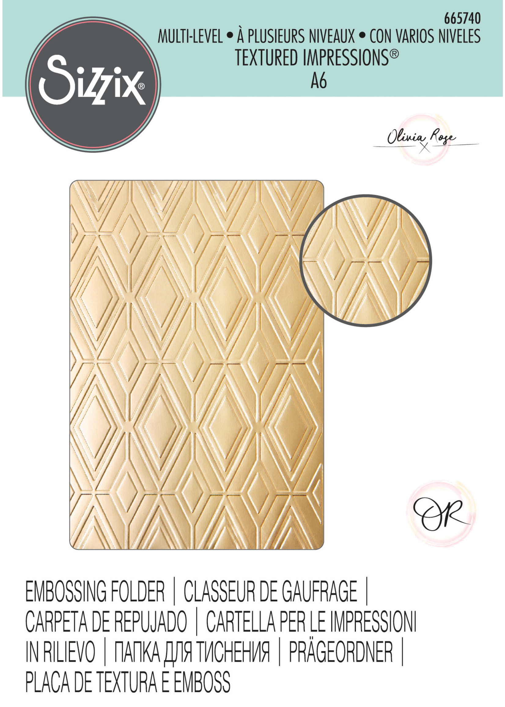 Sizzix Rhombus Pattern Textured Impressions Embossing Folder