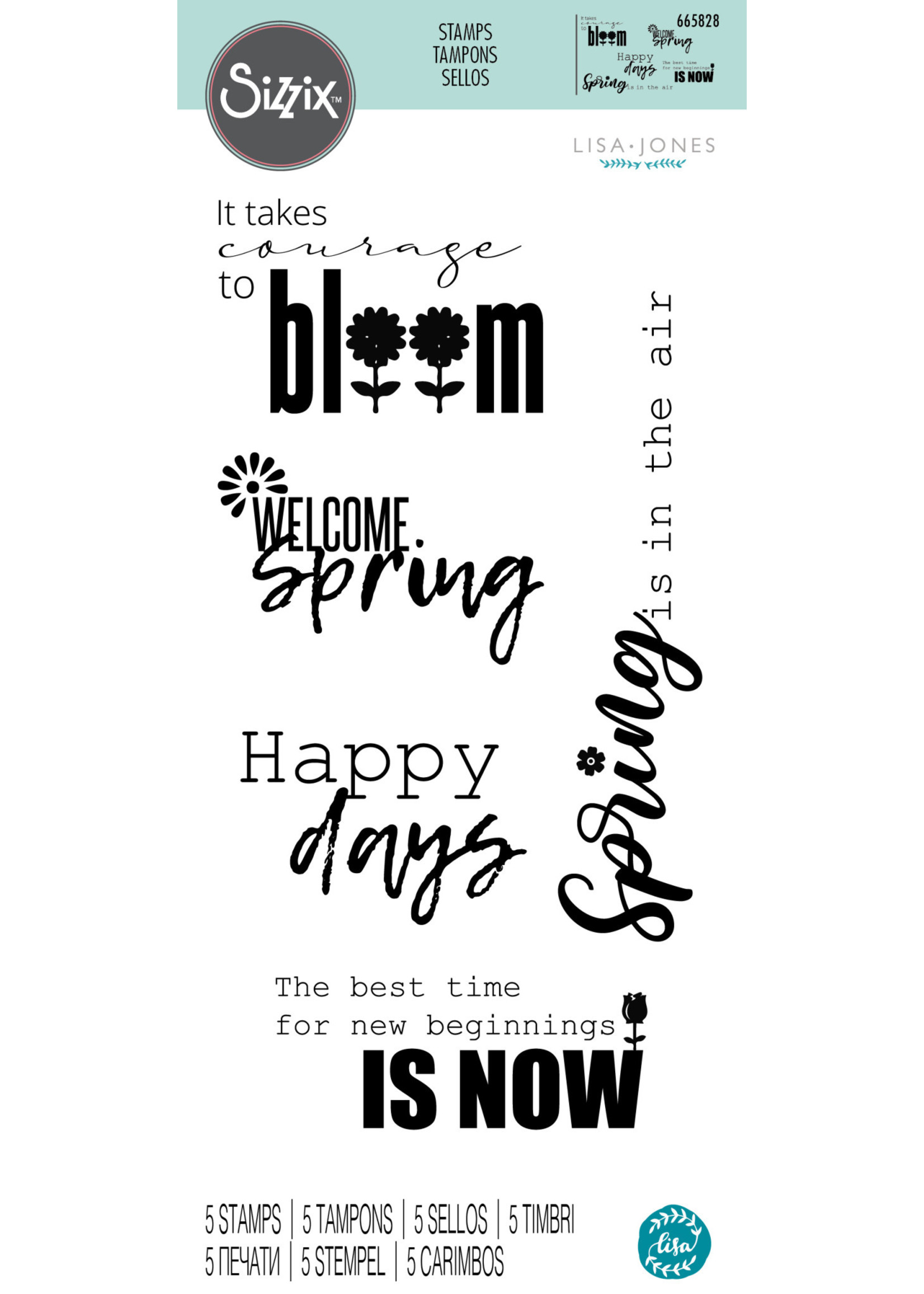 Sizzix Spring Sentiments Stamp