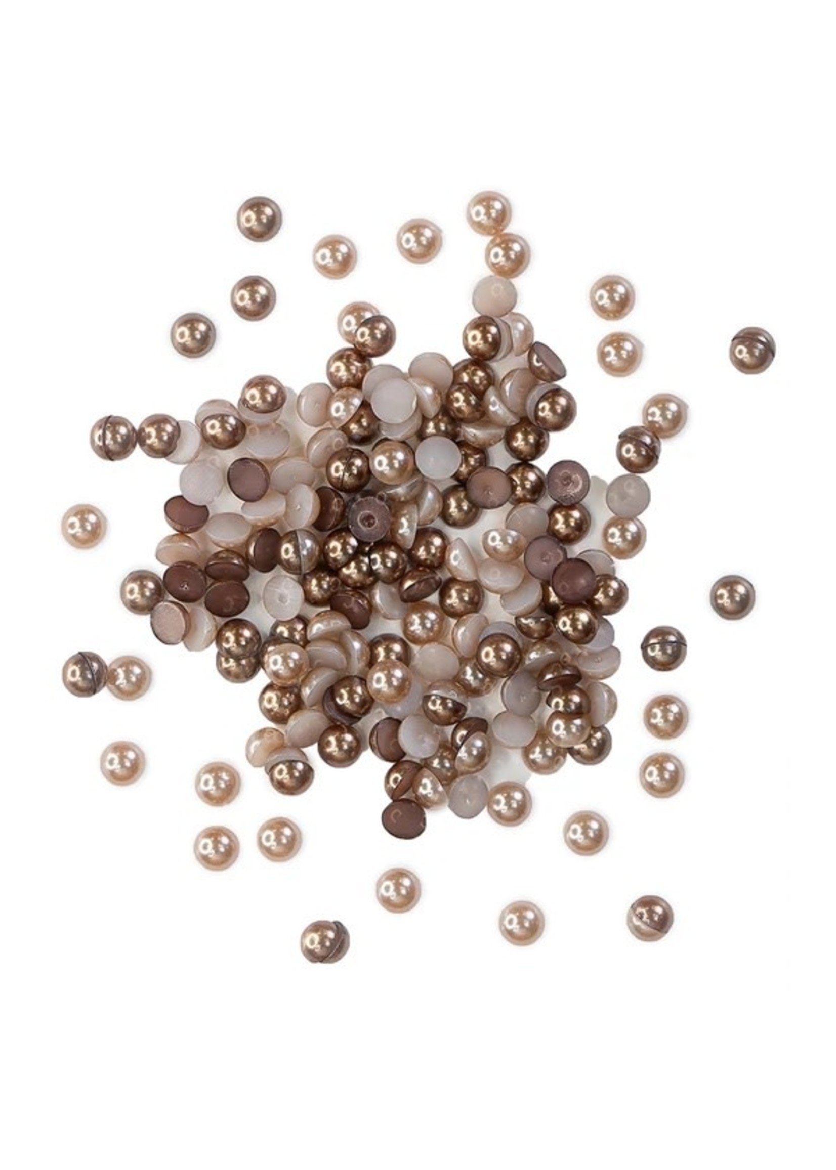 Buttons Galore Half Pearlz: Taupe