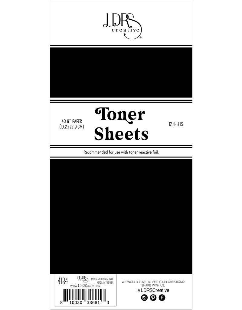 LDRS Toner Sheets 4x9 Paper Pack