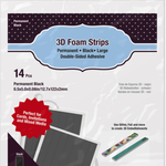 scrapbook adhesives 3D Foam Strips: Black, Large 14 pieces